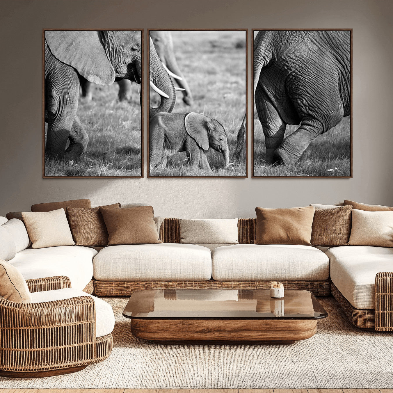 -Wild Elephant Wall Art Canvas Print