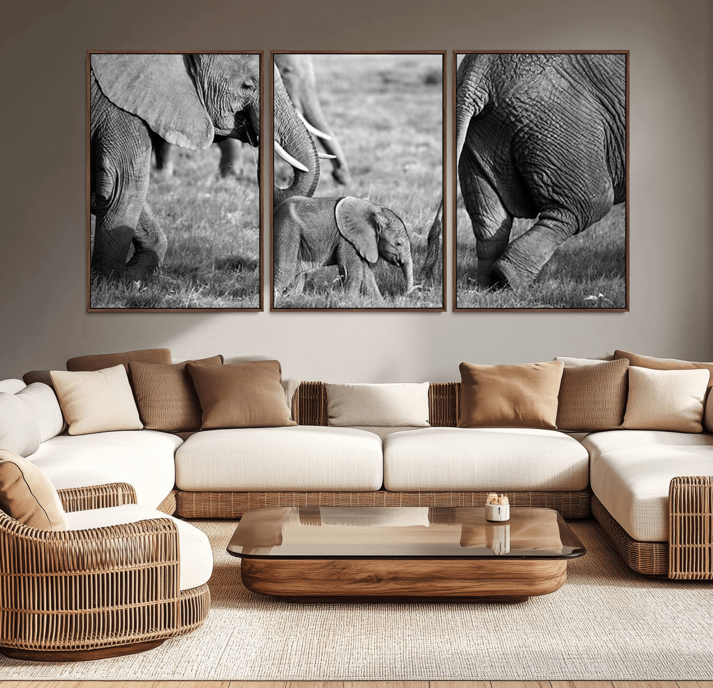 95787-MGV-CV-36X24-Wild Elephant Wall Art Canvas Print