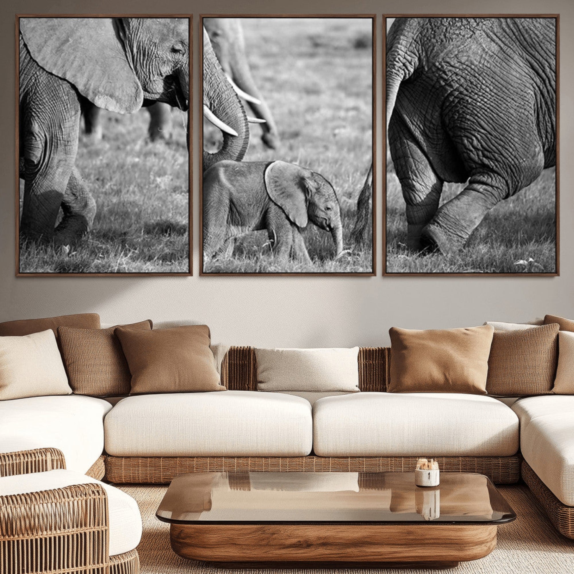 95787-MGV-CV-36X24-Wild Elephant Wall Art Canvas Print