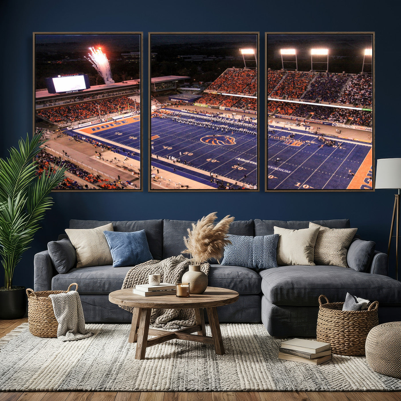 58849575-MGV-CV-36X24 - Boise State Stadium Large Wall Art Canvas Print for Living Room Office Wall Decor