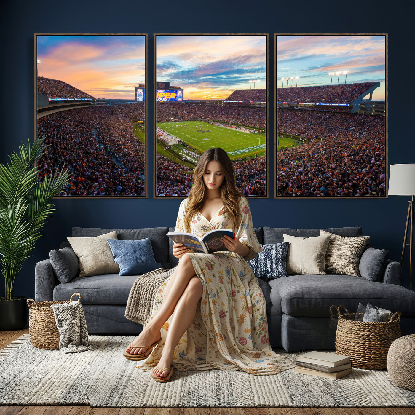 75203764-MGV-CV-36X24 - Jordan-Hare Stadium Auburn Tigers Football Stadium Canvas Wall Art