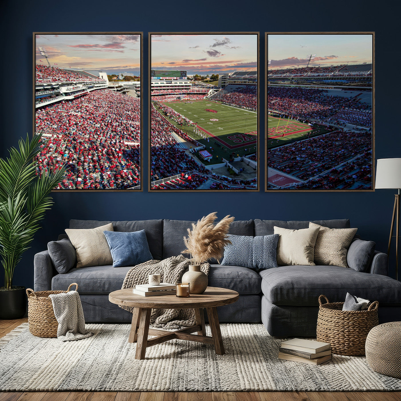 46571211-MGV-CV-36X24 - Donald W. Reynolds Razorback Stadium Wall Art Canvas Print – Arkansas Razorbacks Football Artwork for Home, Office, and Sports Room Decor