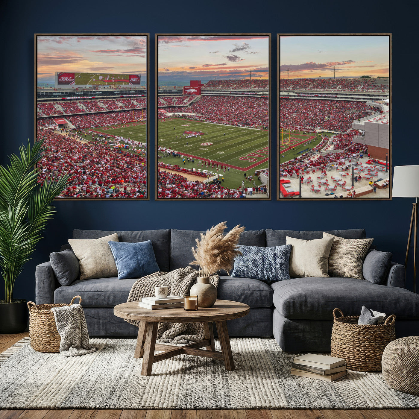 82233065-MGV-CV-36X24 - Donald W. Reynolds Razorback Stadium Wall Art Canvas Print – Arkansas Razorbacks Football Artwork for Home, Office, and Sports Room Decor