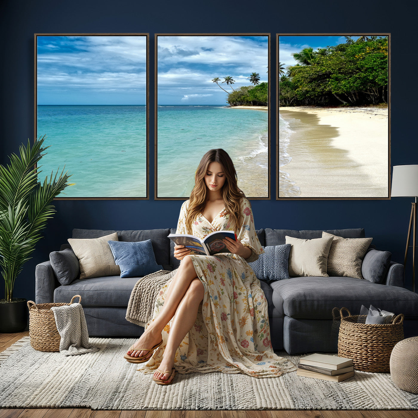 50626792-MGV-CV-36X24 - Puerto Rico Beach Paradise Wall Art – Tropical Coastal Print
