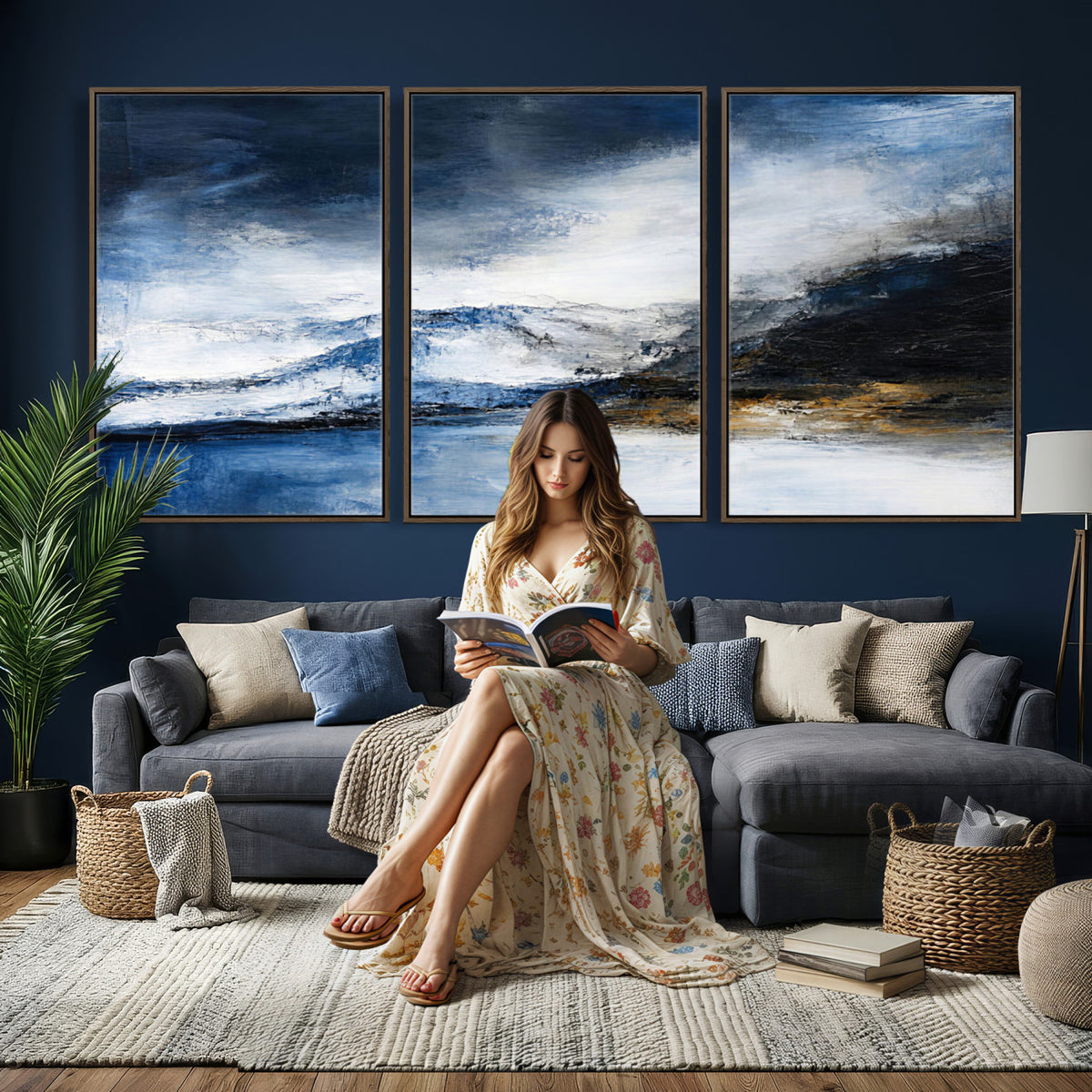 48142030-MGV-CV-36X24 - Extra Large Abstract Wall Art Canvas Print