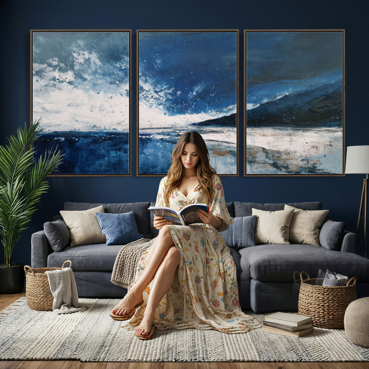 76136620-MGV-CV-36X24 - Extra Large Abstract Wall Art Canvas Print