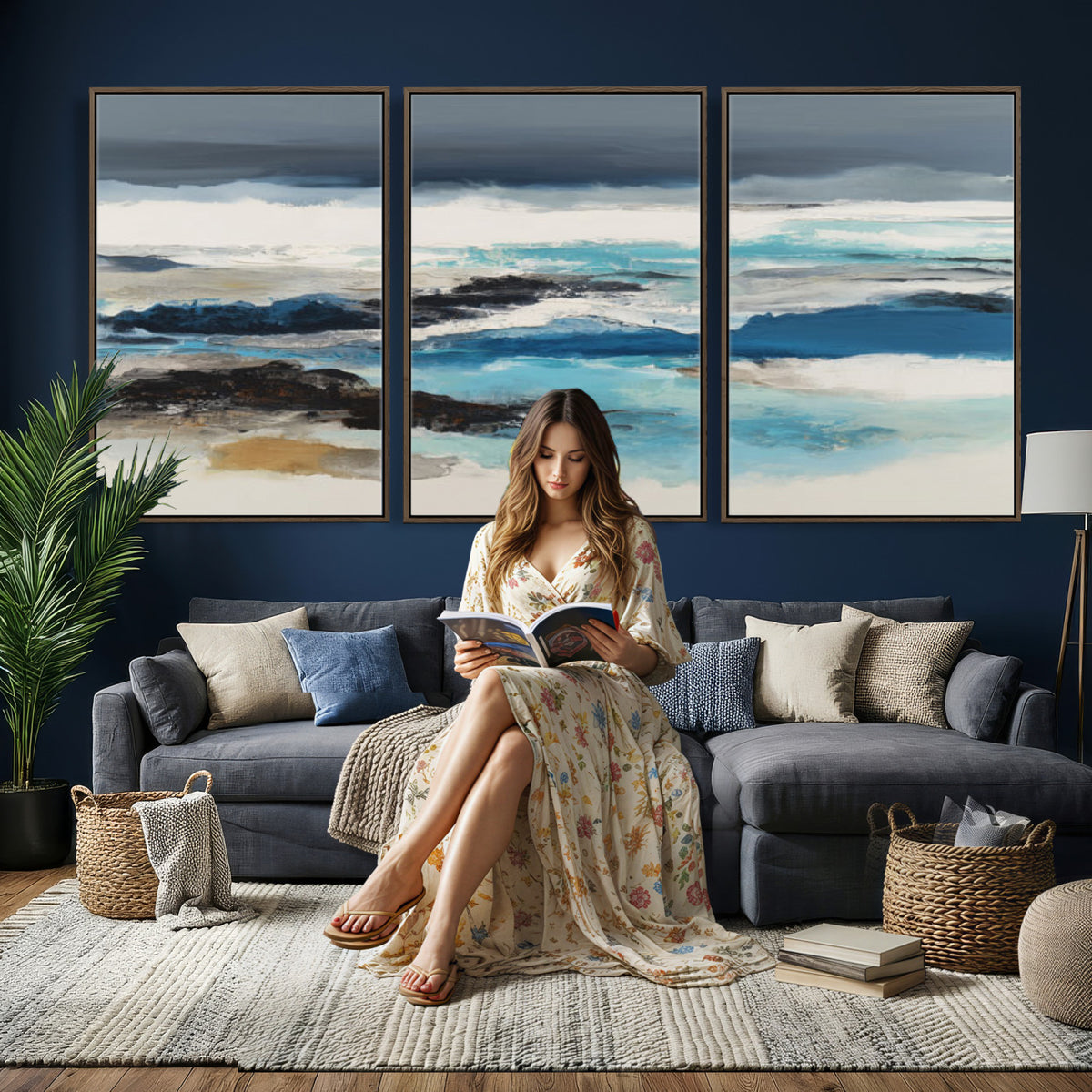 53645131-MGV-CV-36X24 - Extra Large Abstract Wall Art Canvas Print