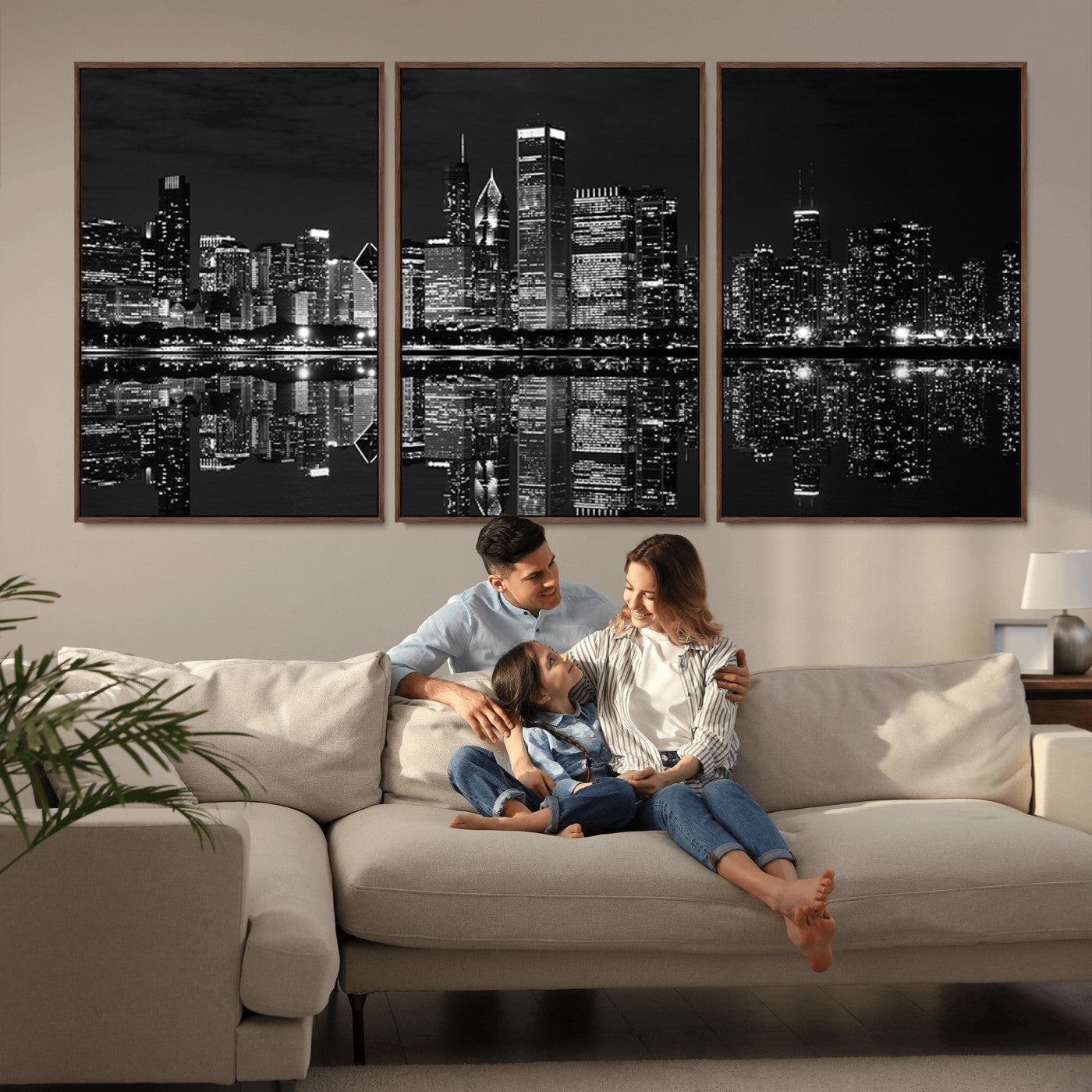 15050-MGV-FC-60X30-3P_Walnut-Chicago Wall Art Canvas Print