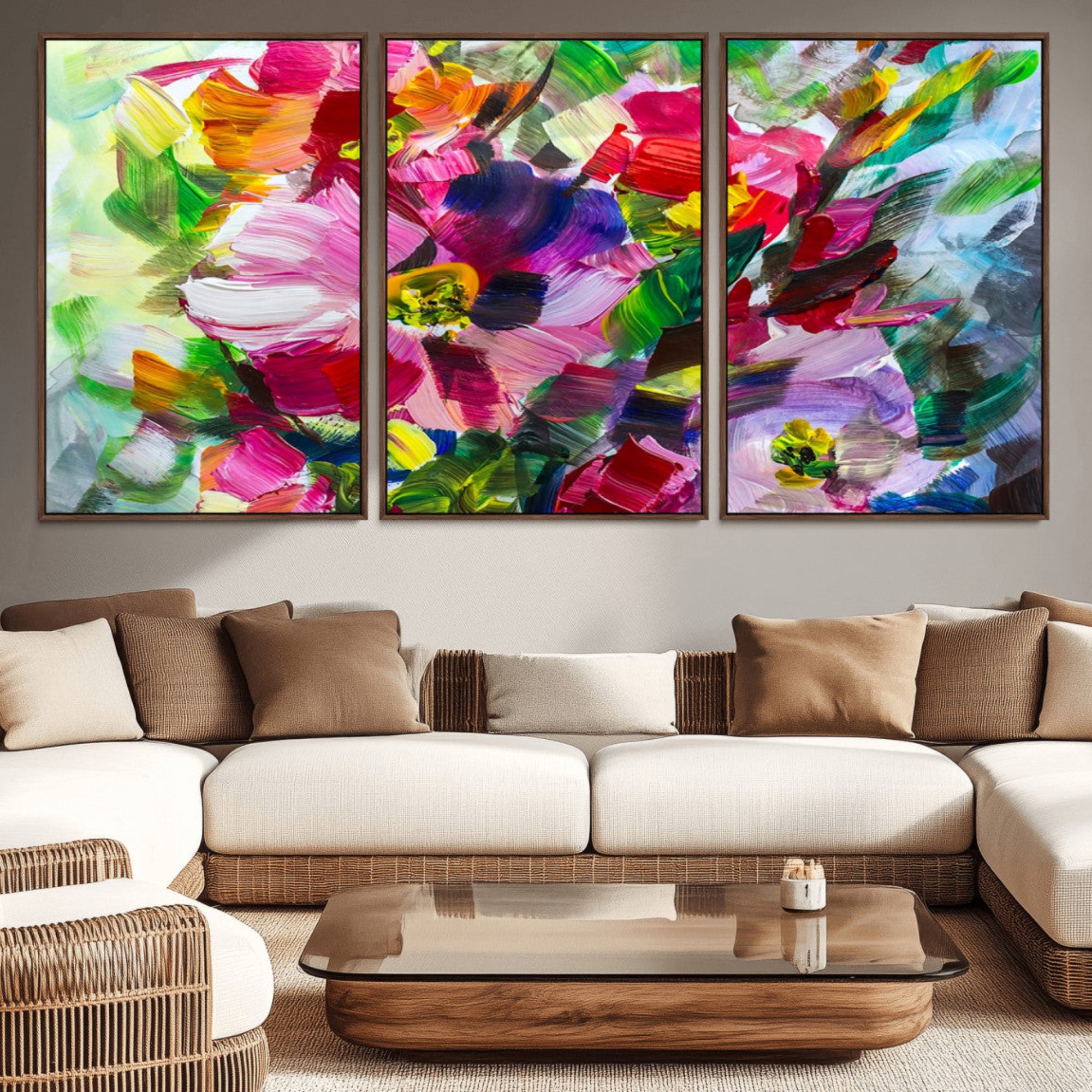 75768-MGV-CV-36X24-Oil Flower Abstract Canvas Print