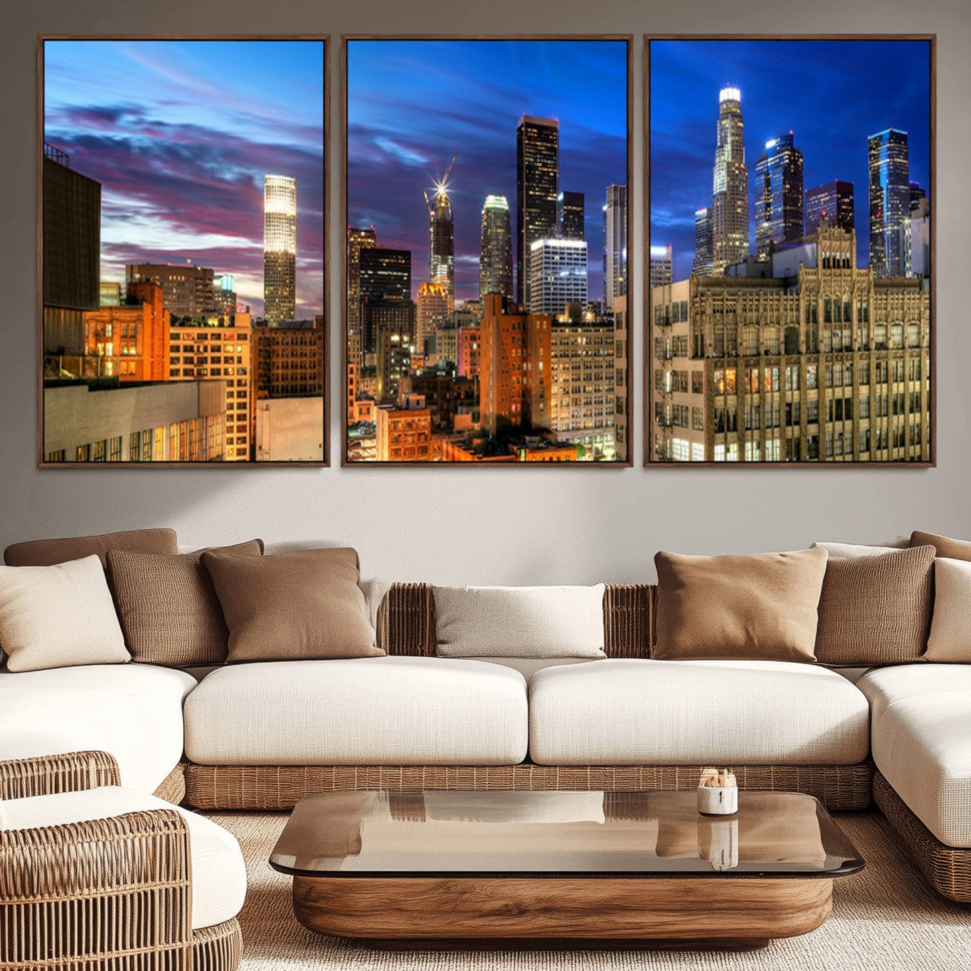 39051-MGV-CV-36X24-Los Angeles Night Wall Art Canvas Print