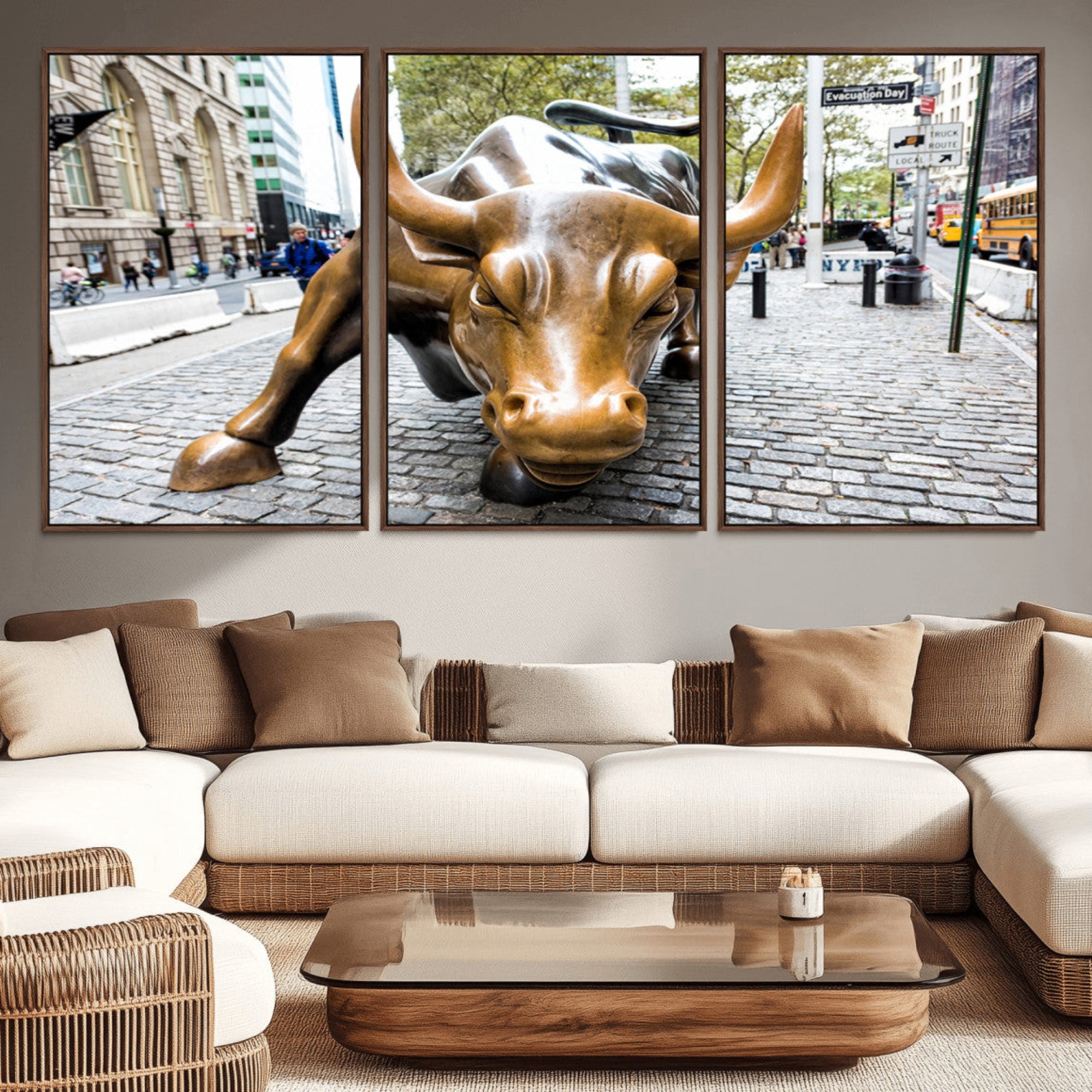 86623-MGV-CV-36X24-Charging Bull Wall Art Canvas Print