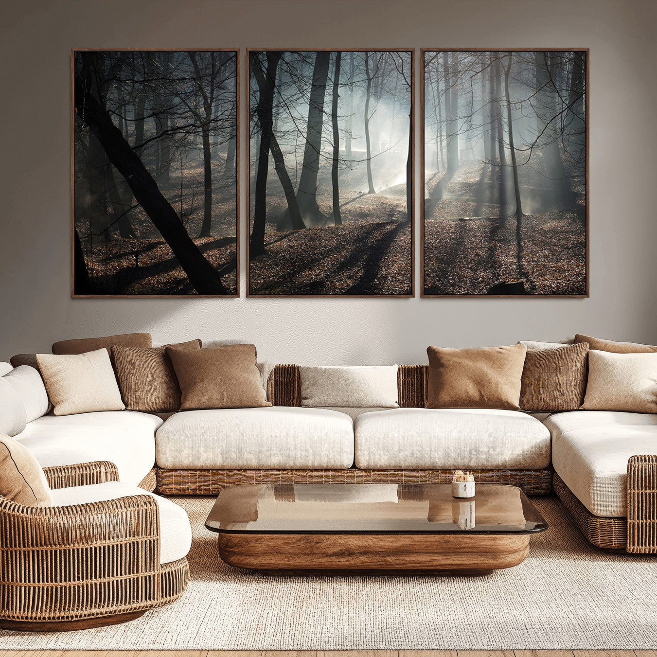 -Dark Family and Tree Wall Art Canvas Print