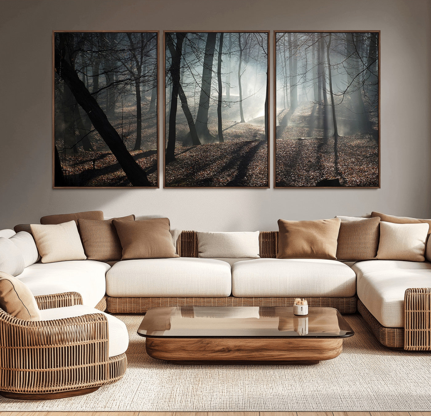 -Dark Family and Tree Wall Art Canvas Print