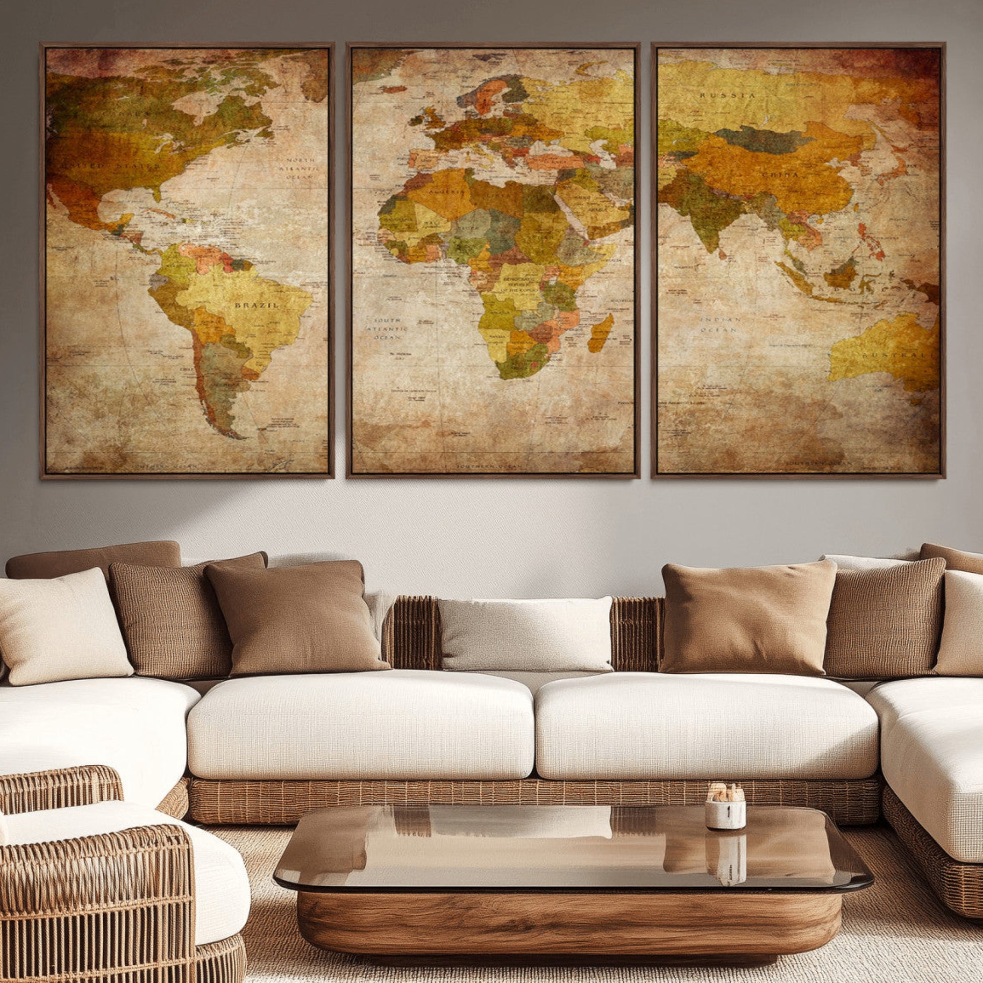73515-MGV-CV-36X24-Push Pin World Map Canvas Print – Travel Tracker Wall Art for Couples, Perfect Anniversary Gift for Home or Office Decor