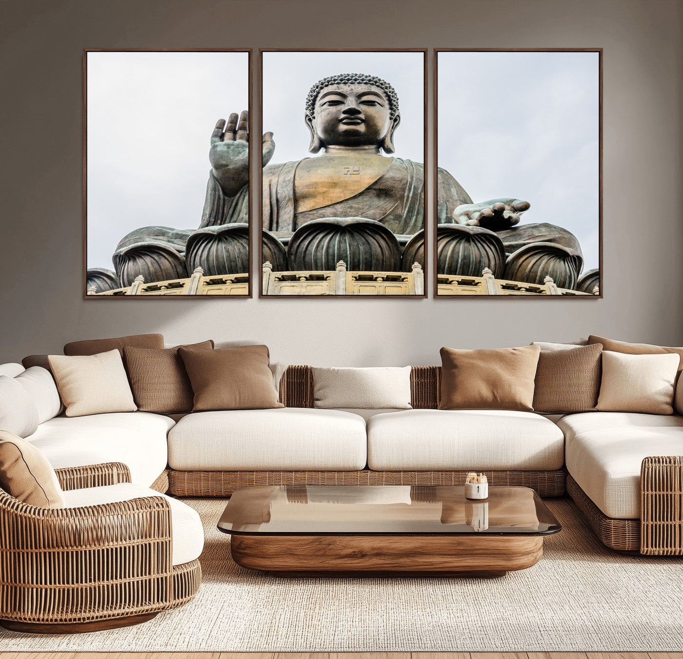 -Buddha Statue Wall Art Canvas Print