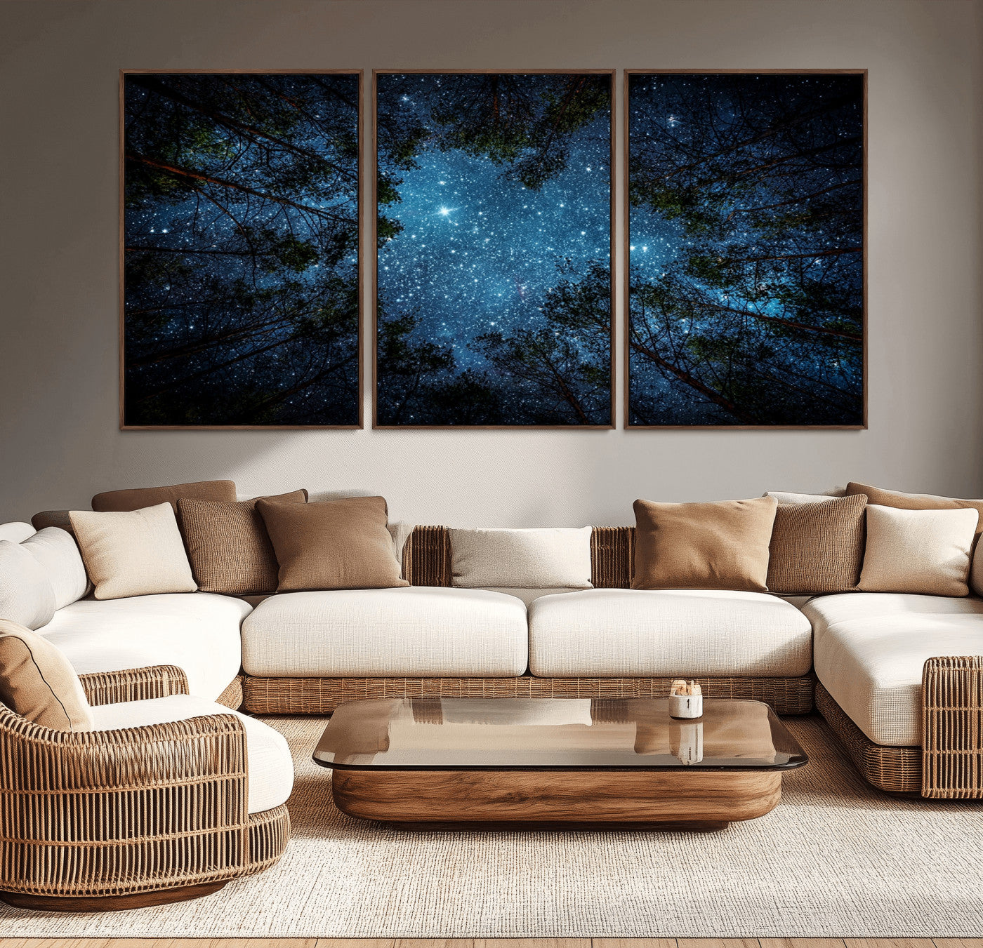 -Forest and Stars Wall Art Canvas Print