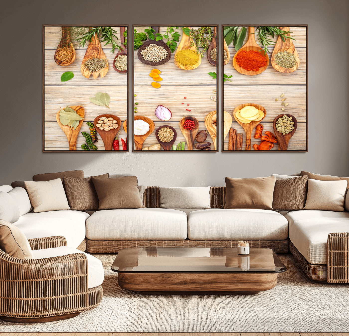 -Kitchen Spice on the Table Wall Art, Kitchen Spice Wall Art Canvas Print
