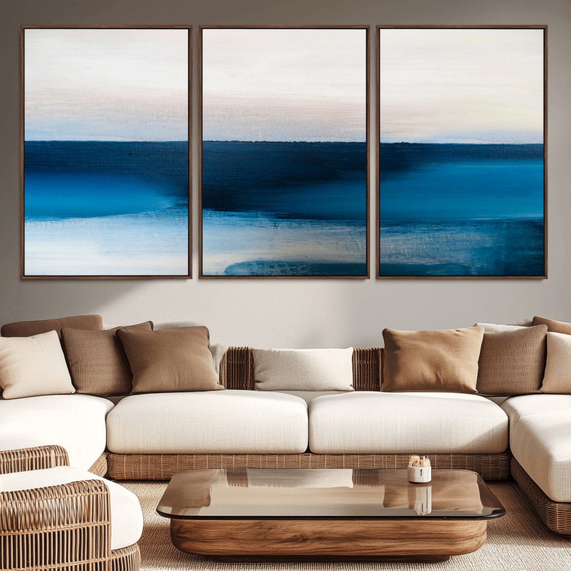 72452-MGV-CV-36X24-Dark Blue Abstract Wall Art Canvas Print