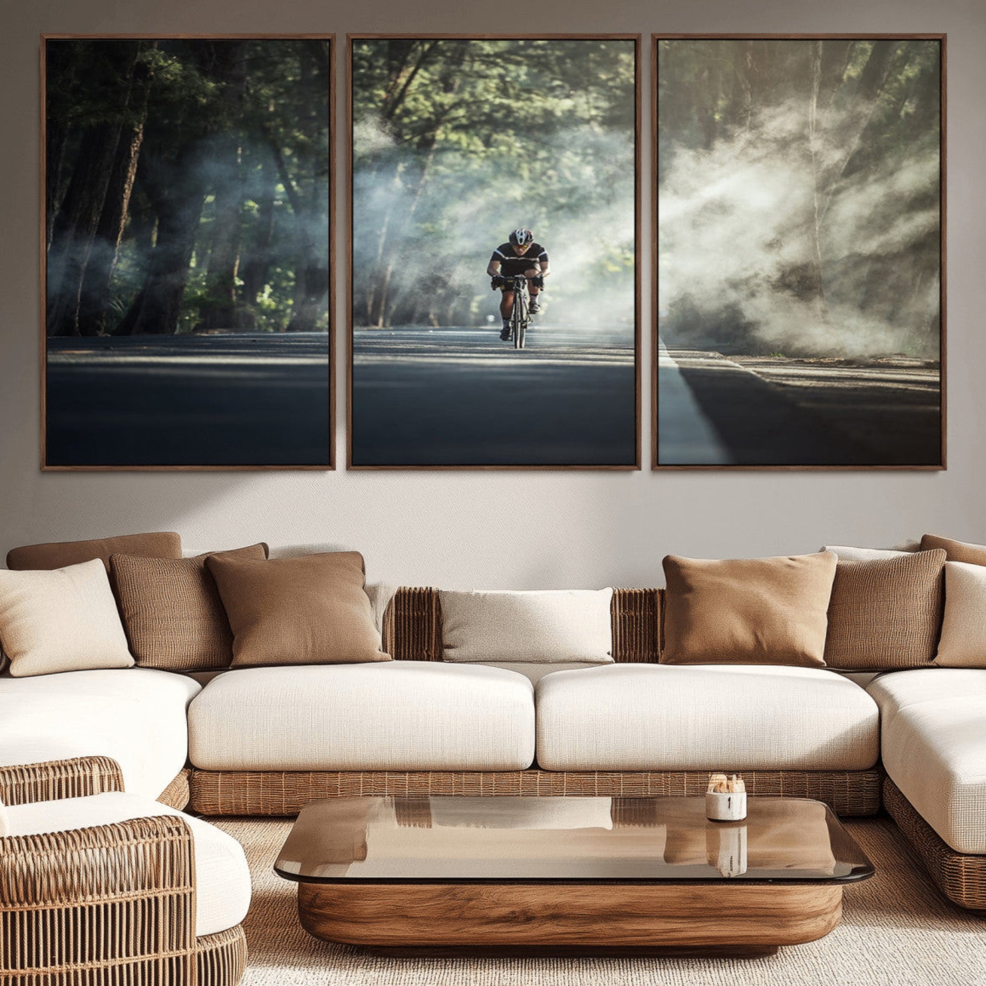 60298-MGV-CV-36X24-Cycling Road Bike in the Morning, Cycling Road Bike Canvas Print