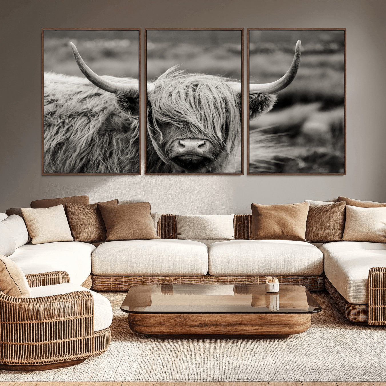 -Cow Focus Canvas Wall Art Print