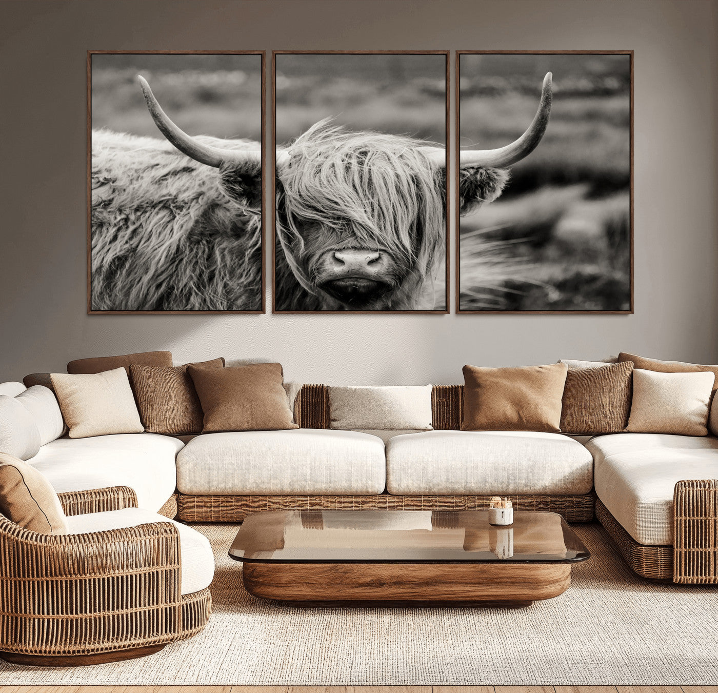 -Cow Focus Canvas Wall Art Print