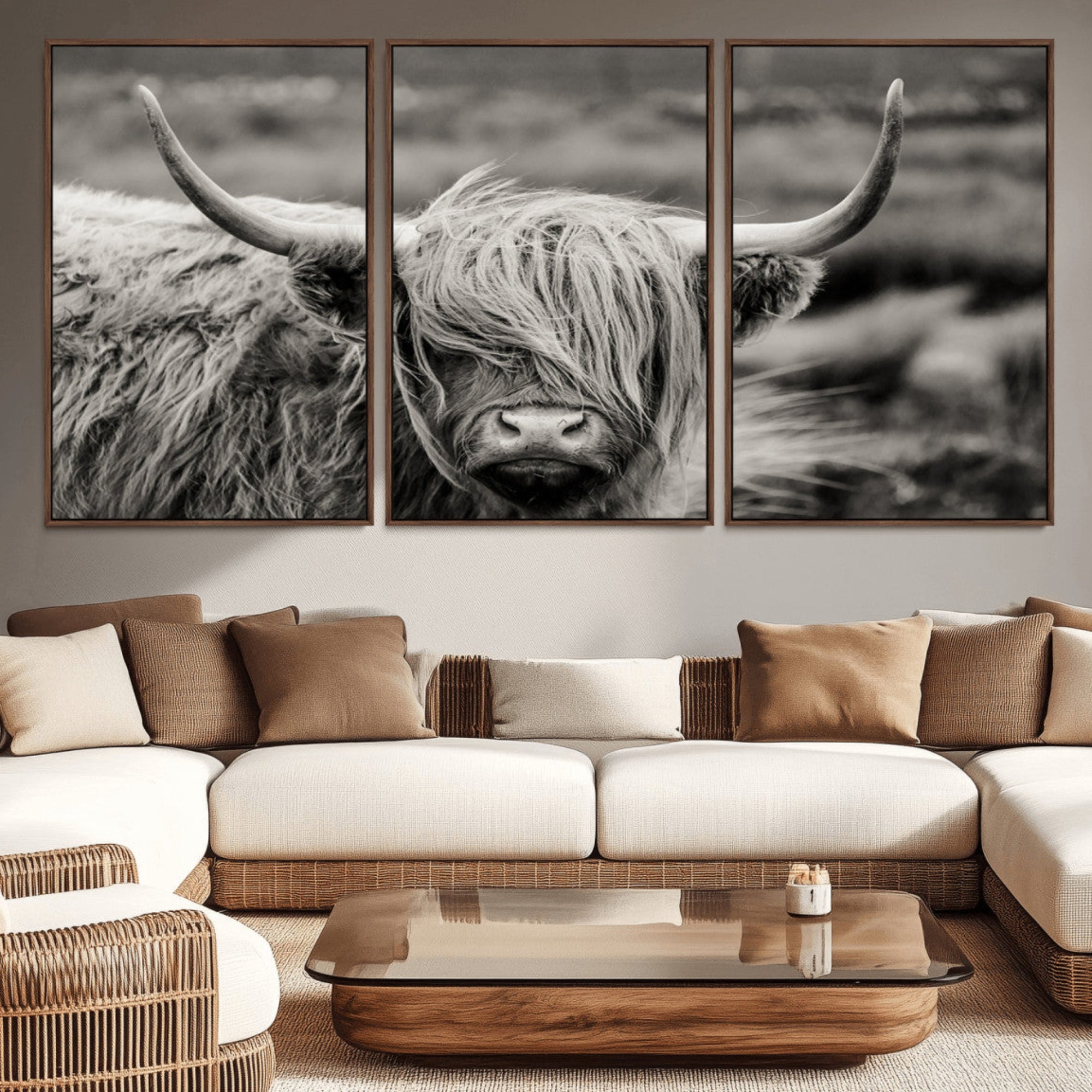 67365-MGV-CV-36X24-Cow Focus Canvas Wall Art Print