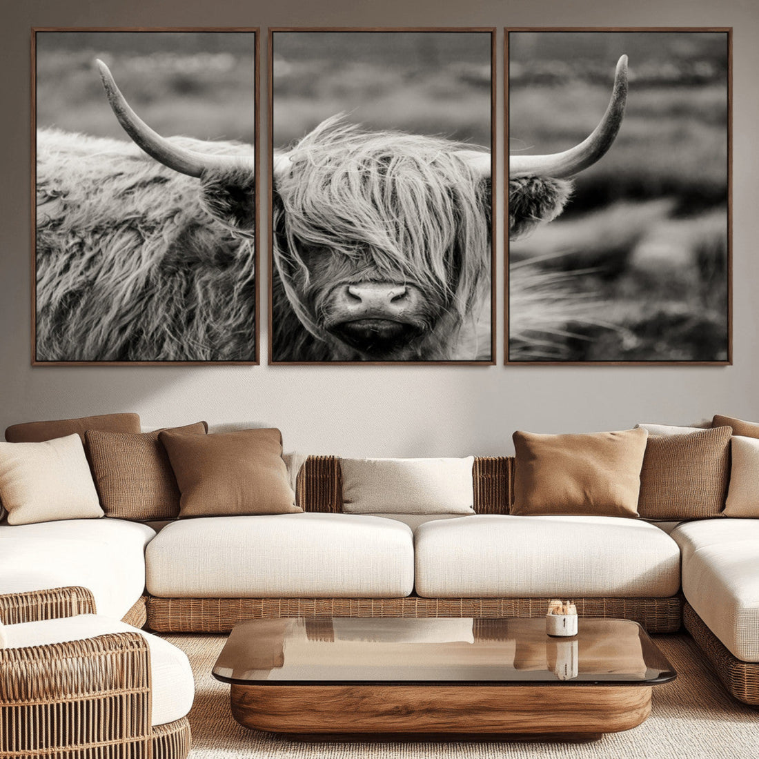 Cow Focus Canvas Wall Art Print