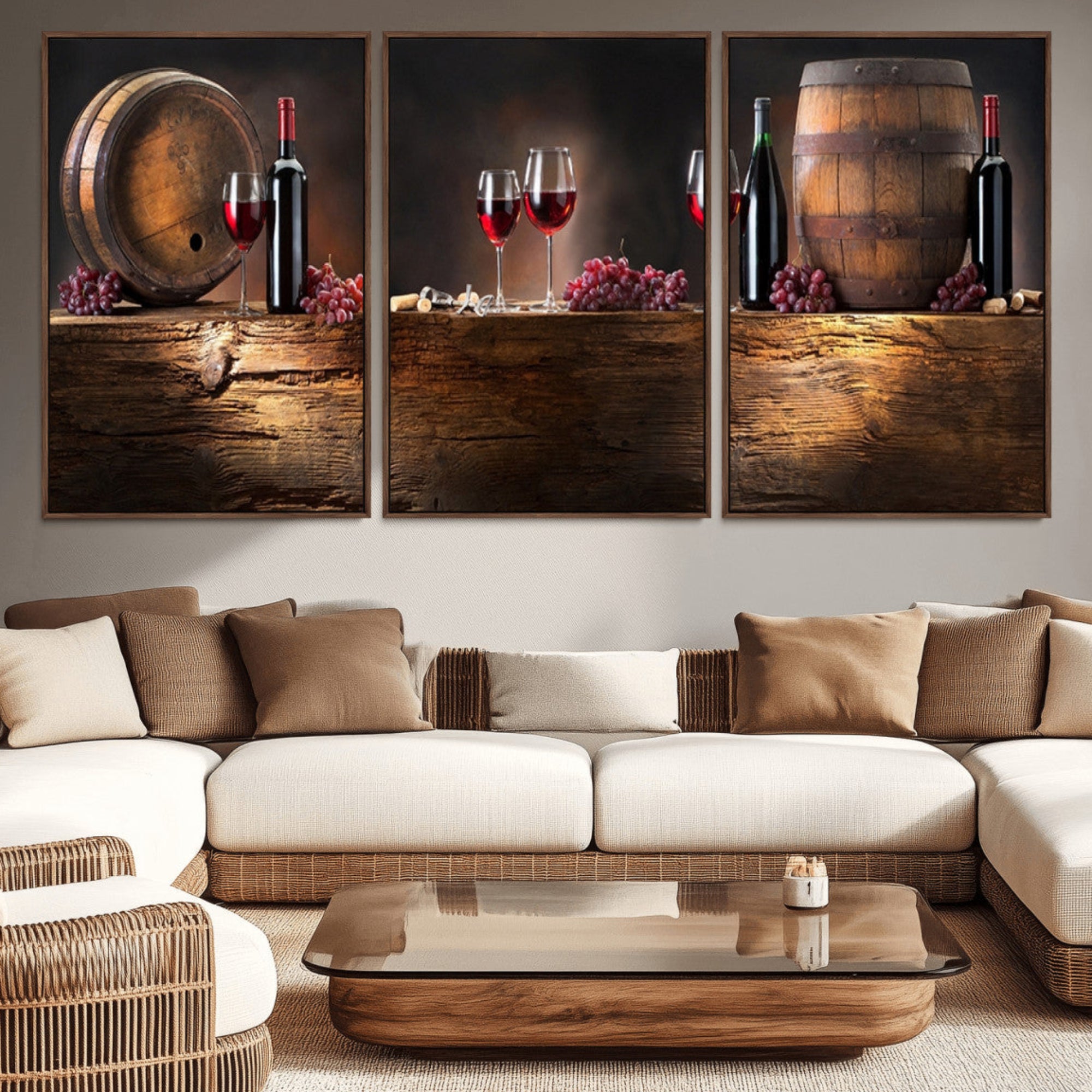 21165-MGV-CV-36X24-Wine and Barrels Wall Art Canvas Print