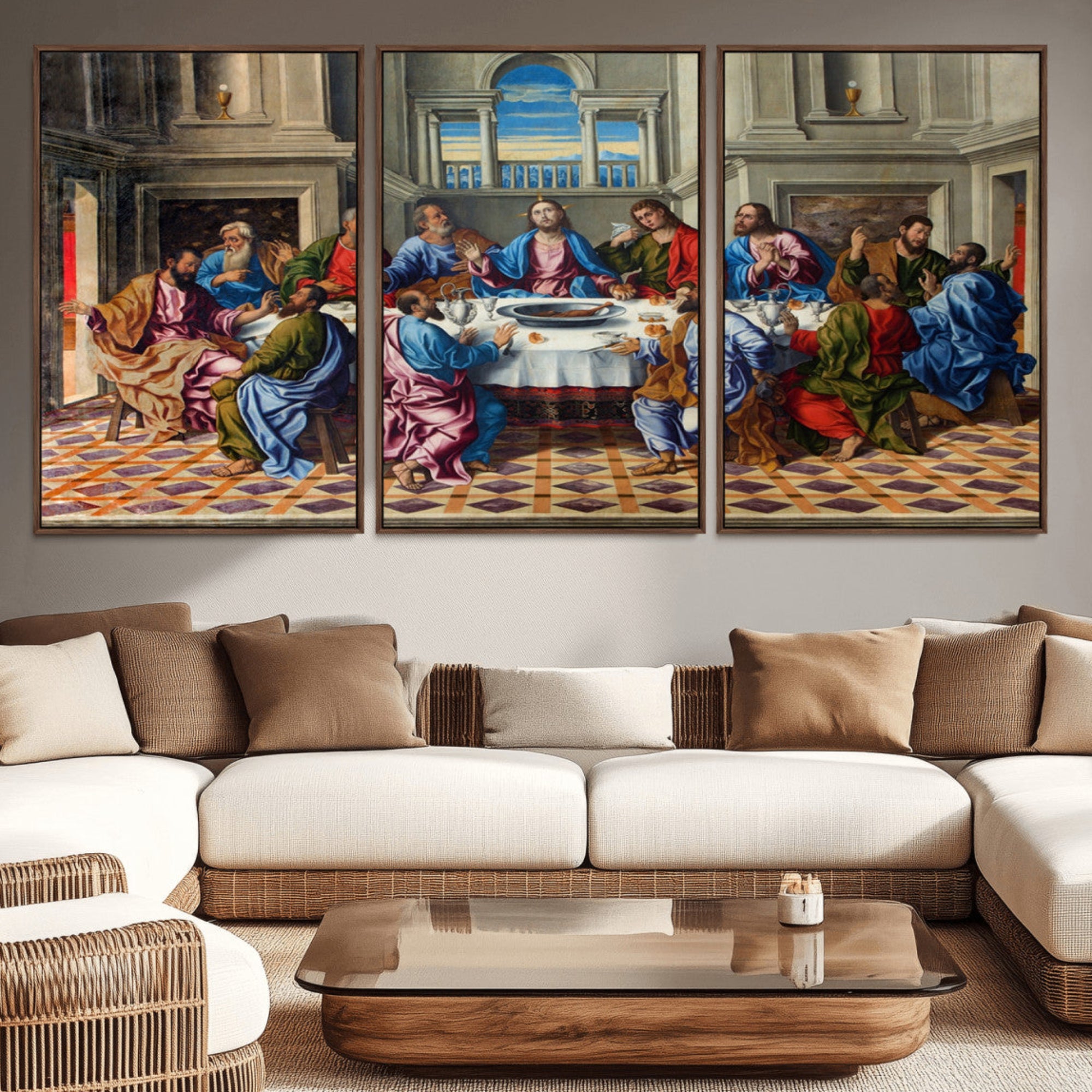18691-MGV-CV-36X24-The Last Supper Multi Panel Canvas Wall Art