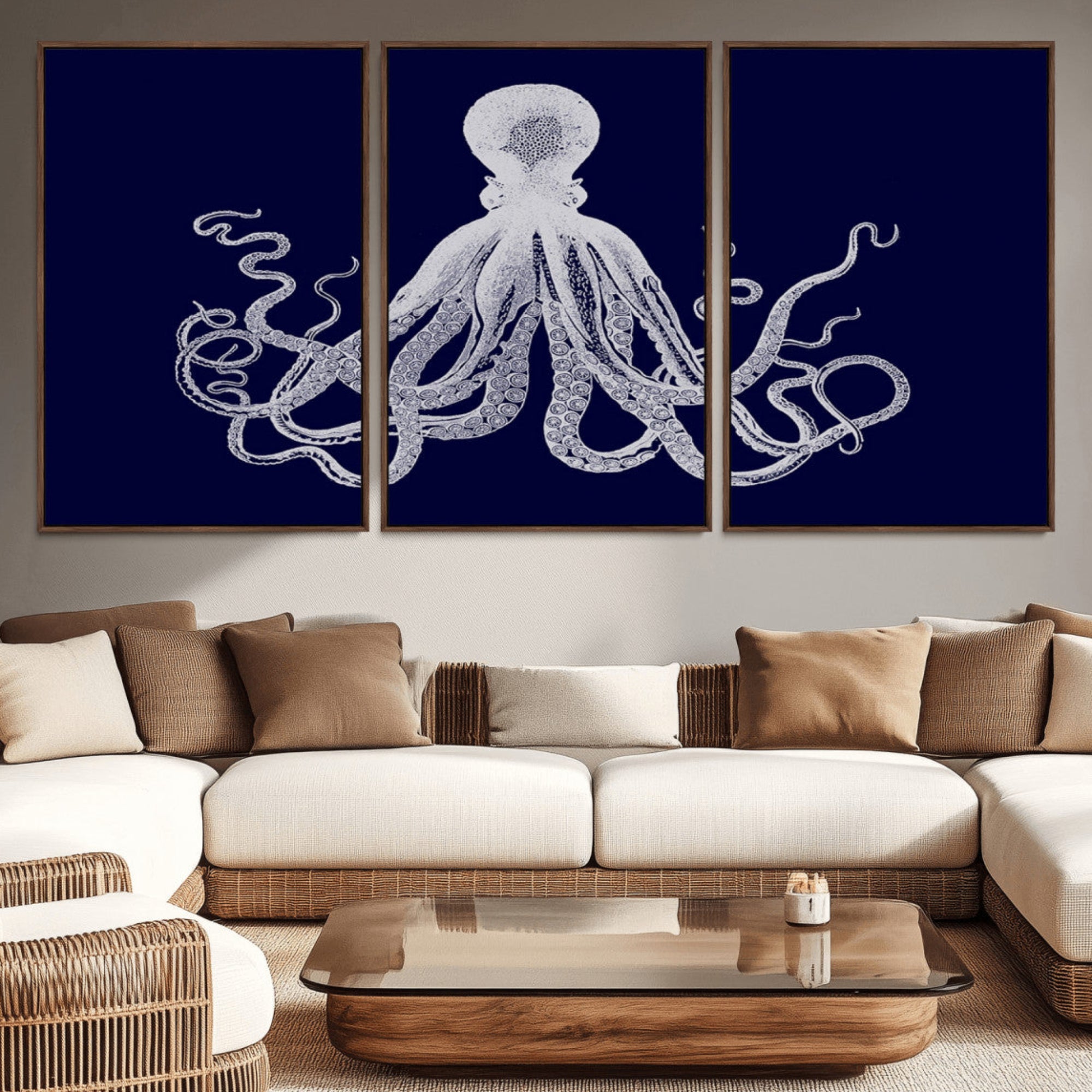 11865-MGV-CV-36X24-Blue Octopus Wall Art Canvas Print