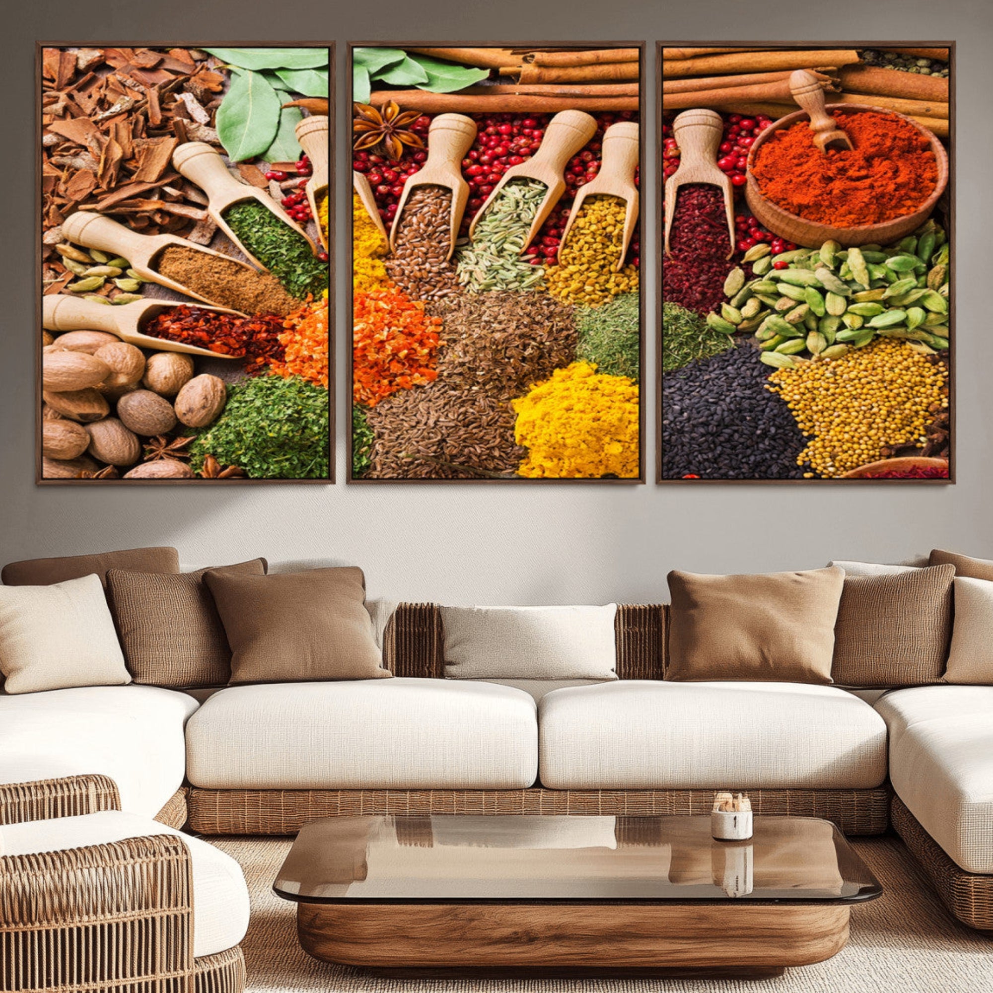 53954-MGV-CV-36X24-Herbs and Spices Art Canvas Print for Kitchen Kitchen, Dining Room Wall Decor
