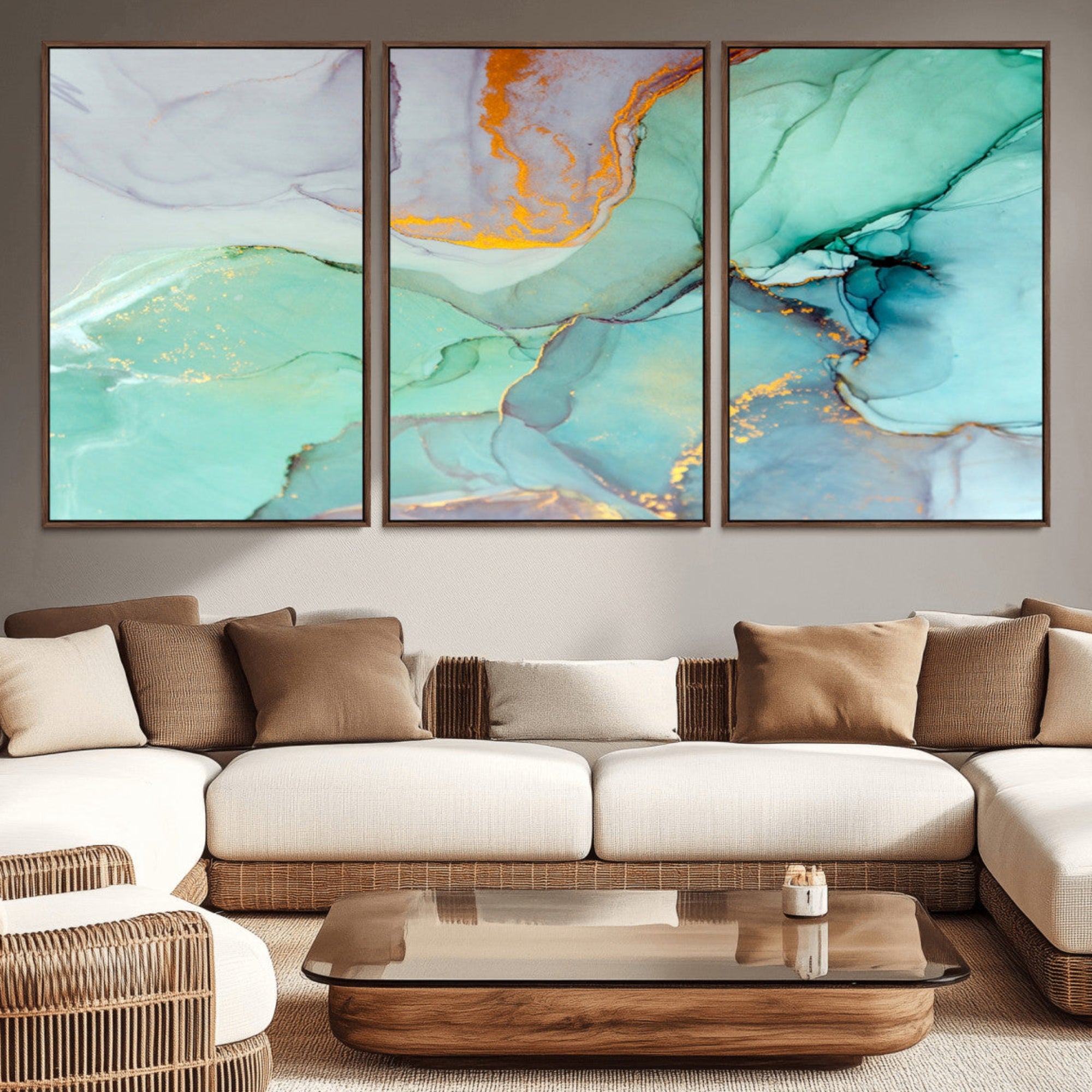 36934-MGV-CV-36X24-Colorful Marble Fluid Effect Canvas Wall Art Print