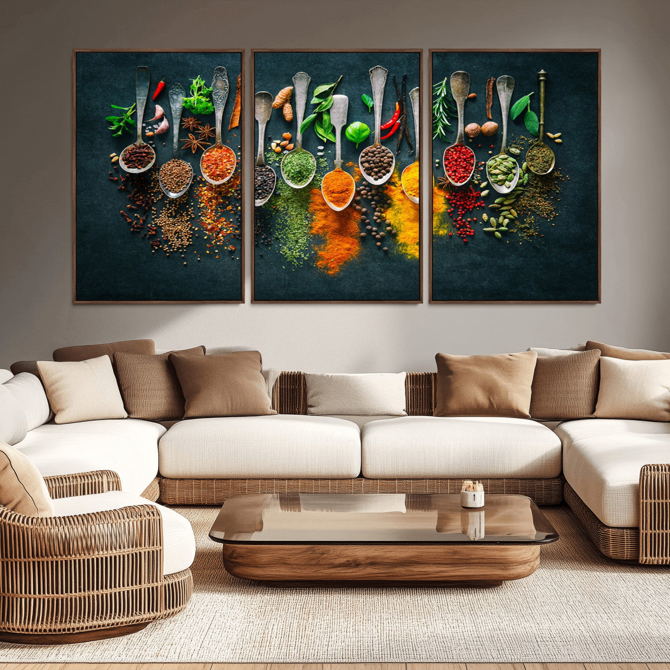 -Herbs and Spices Kitchen Wall Art Canvas Print