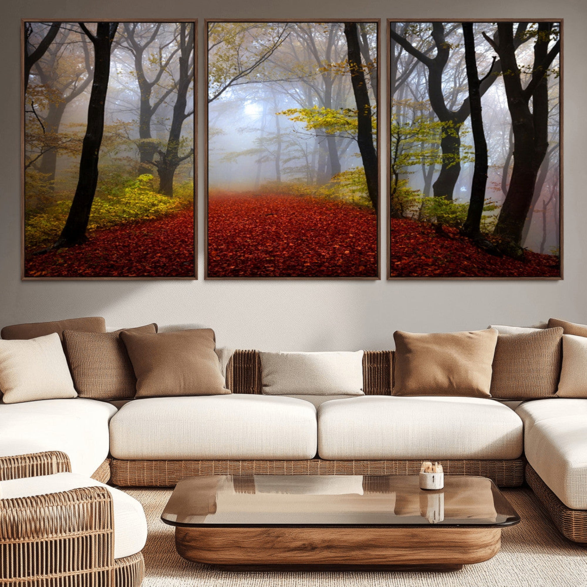 12426-MGV-CV-36X24-Foggy Forest Wall Art Landscape Canvas Print