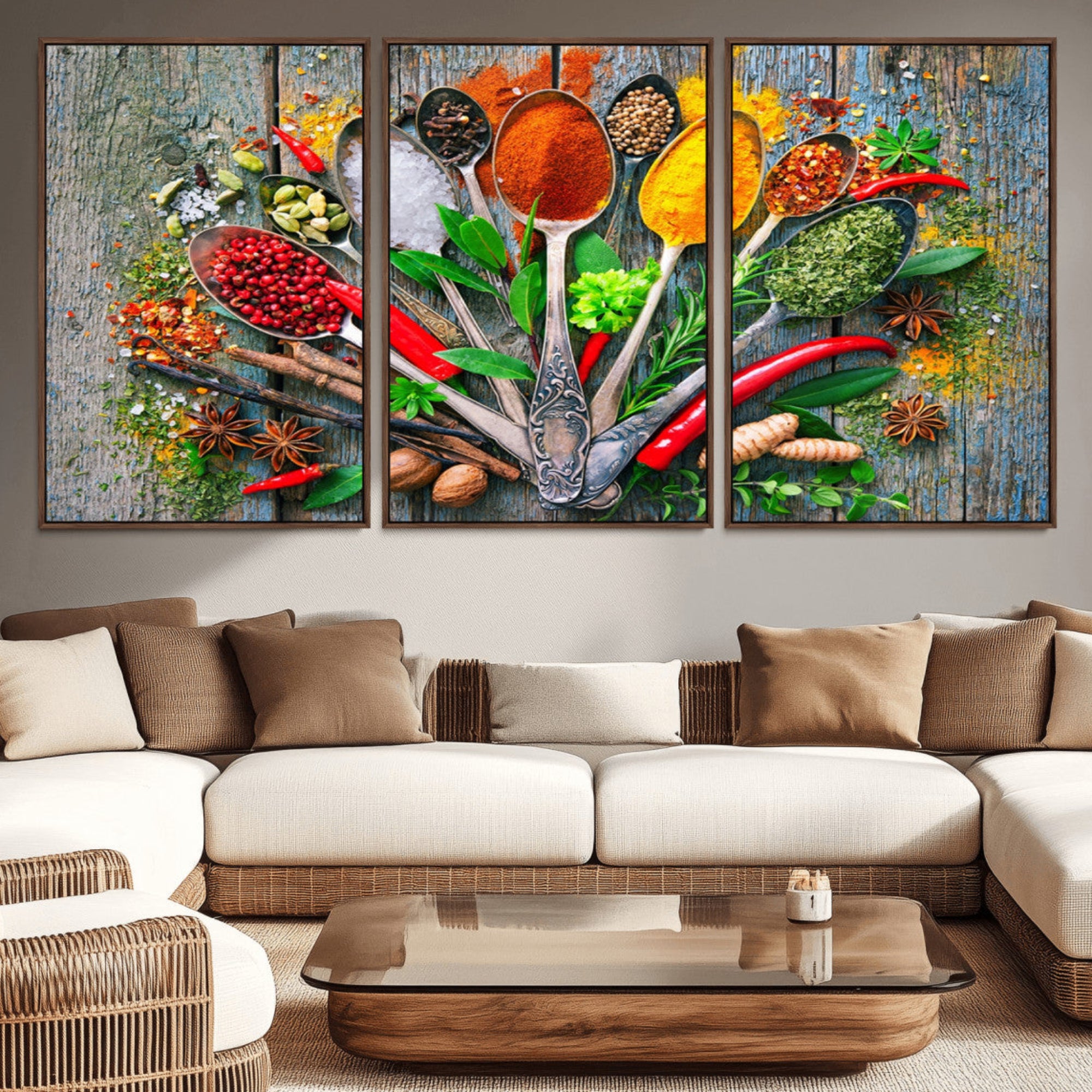 20619-MGV-CV-36X24-Kitchen Wall Art Print - Spoonful of Spices Cooking Wall Art Canvas Print - Vibrant Kitchen Decor