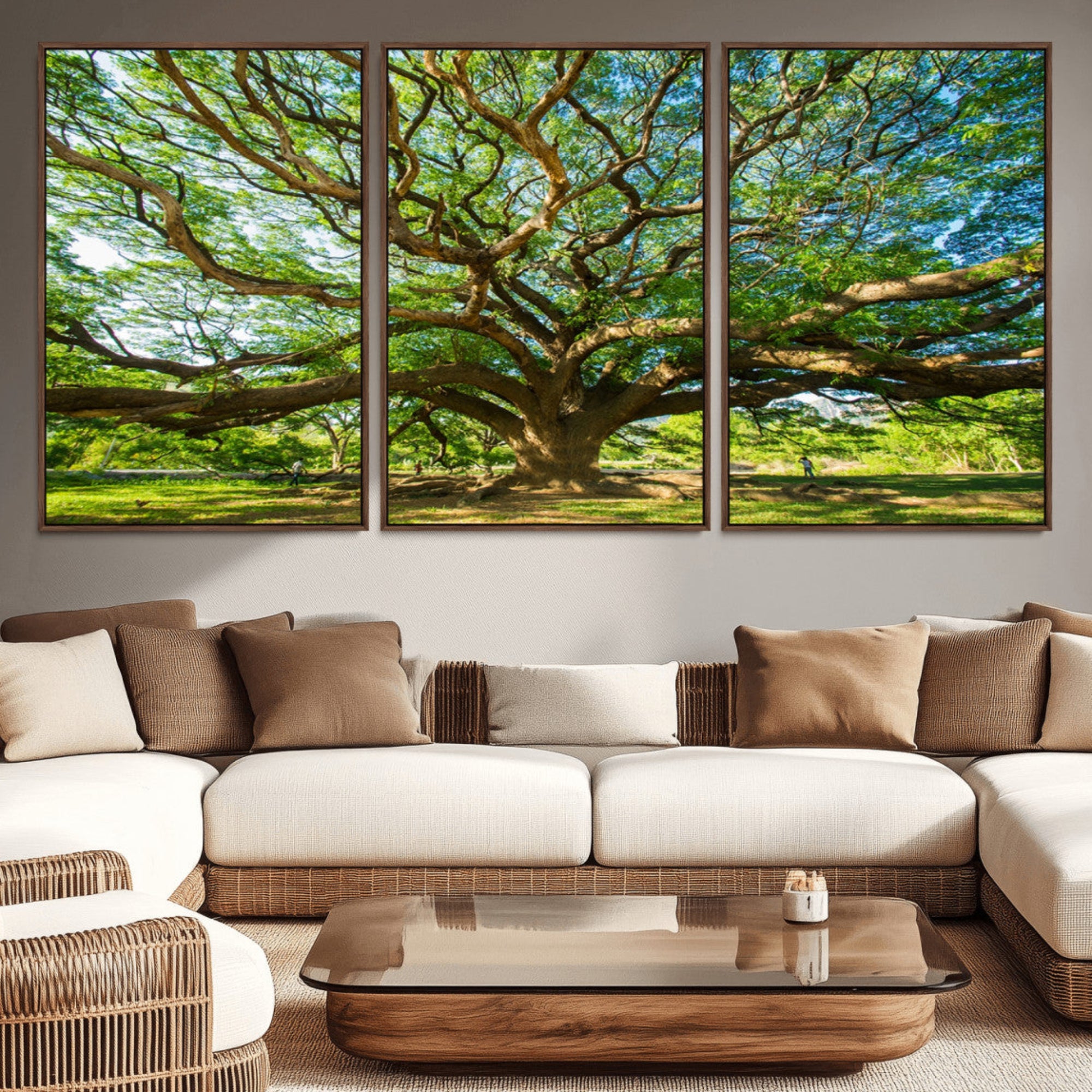 70569-MGV-CV-36X24-Majestic Oak Tree Wall Art – Serene Nature Canvas Print with Spreading Branches, Tranquil Forest Landscape Decor for Living Room or Office