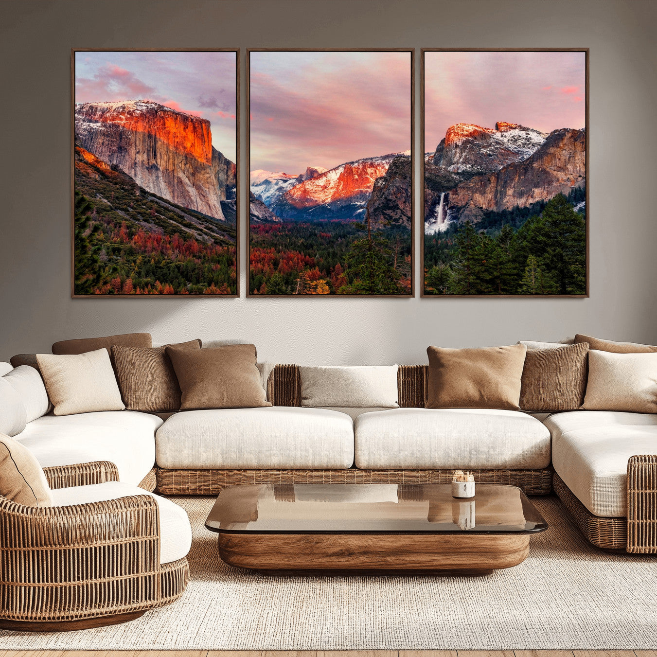 -Yosemite Half Dome Wall Art Canvas Print El Capitan