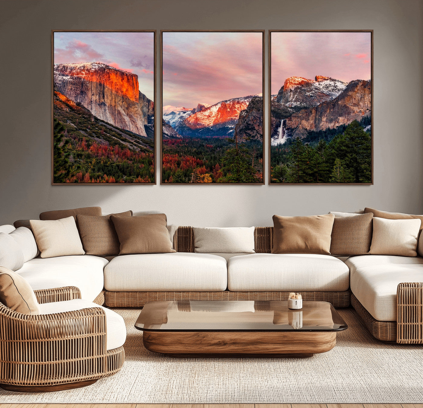 -Yosemite Half Dome Wall Art Canvas Print El Capitan