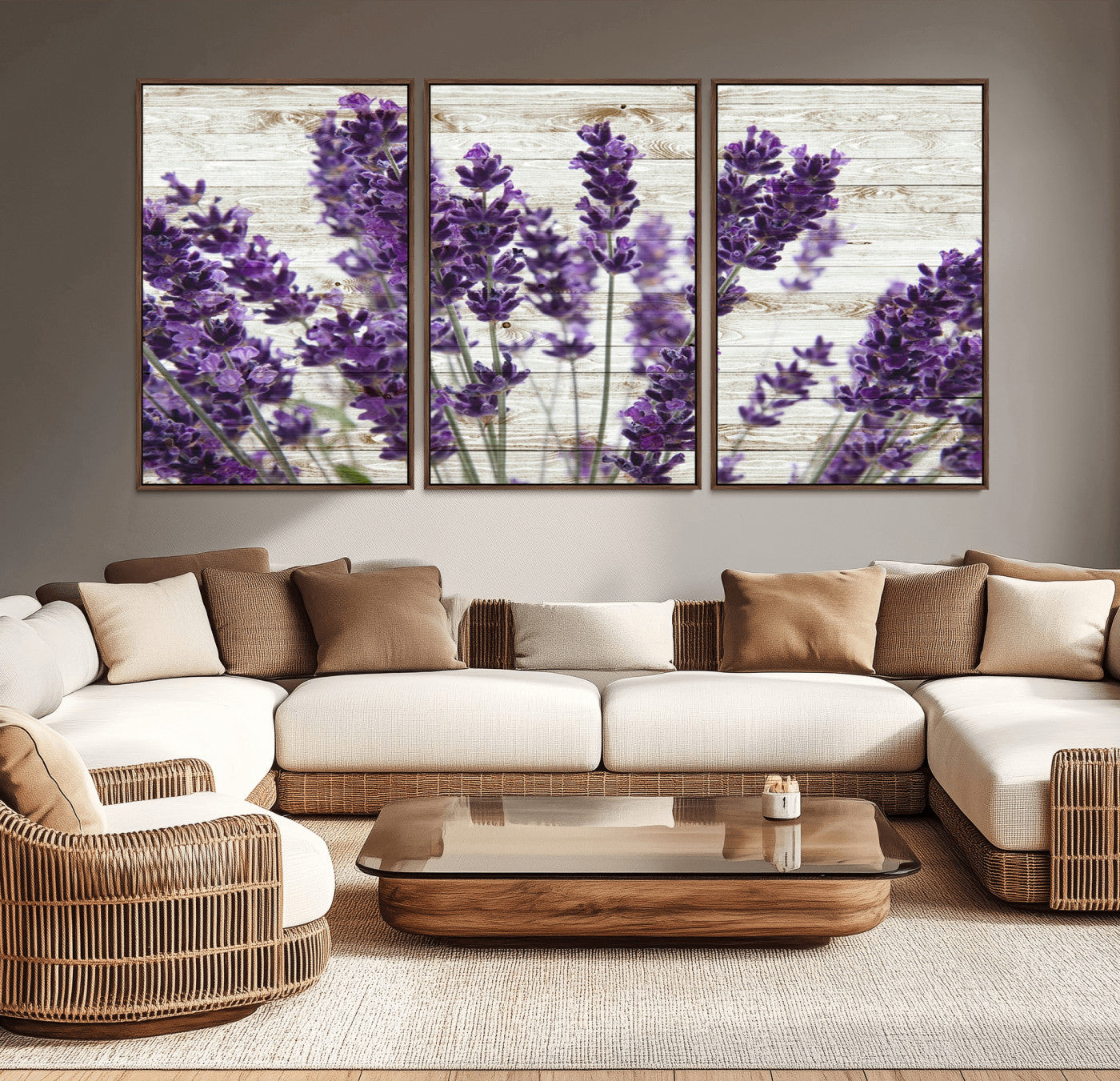 -Lavender Canvas Wall Art Flower Print