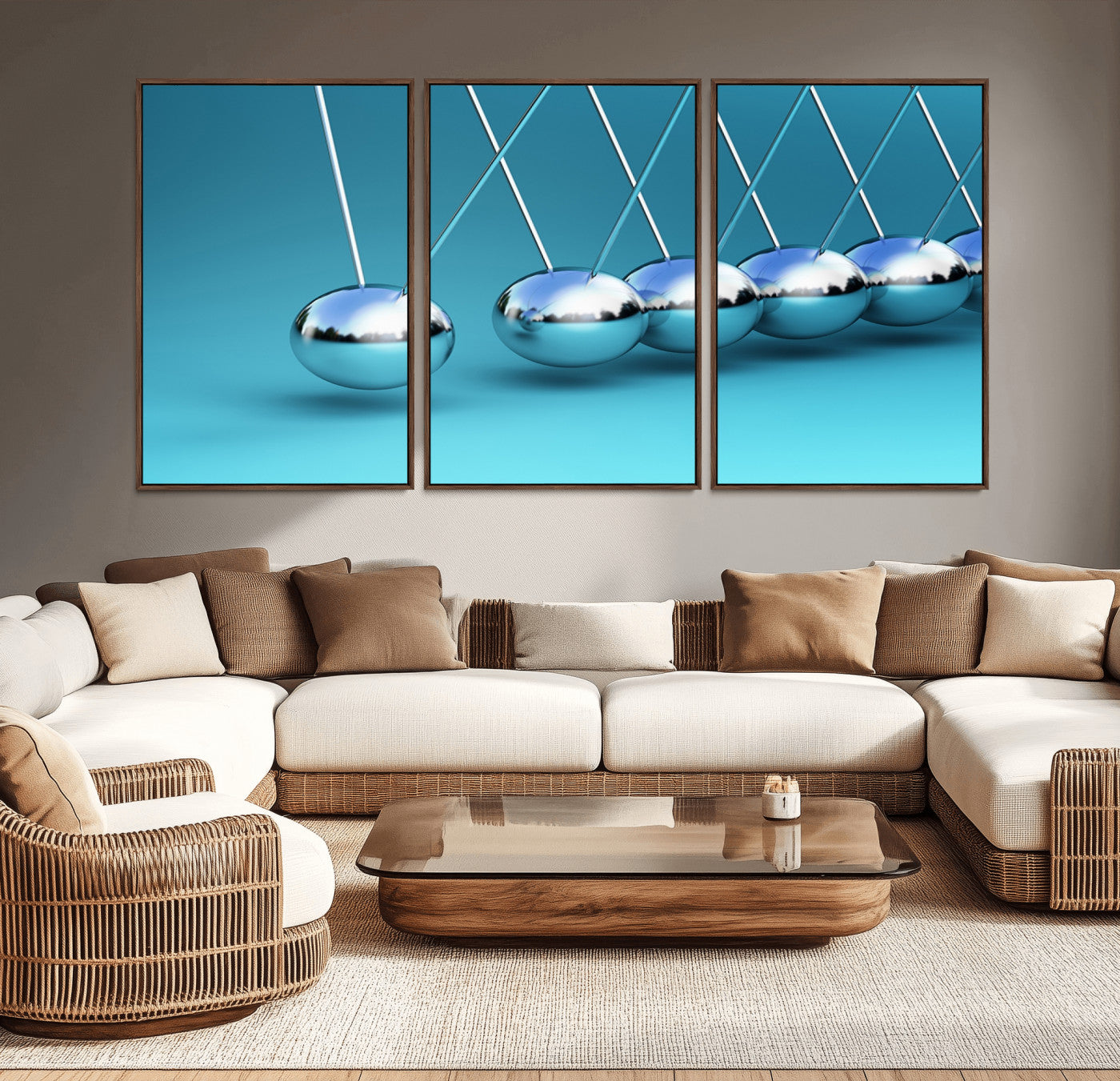 -Wall Art Newton's Cradle Canvas Print, Framed Newton Cradle Canvas Print