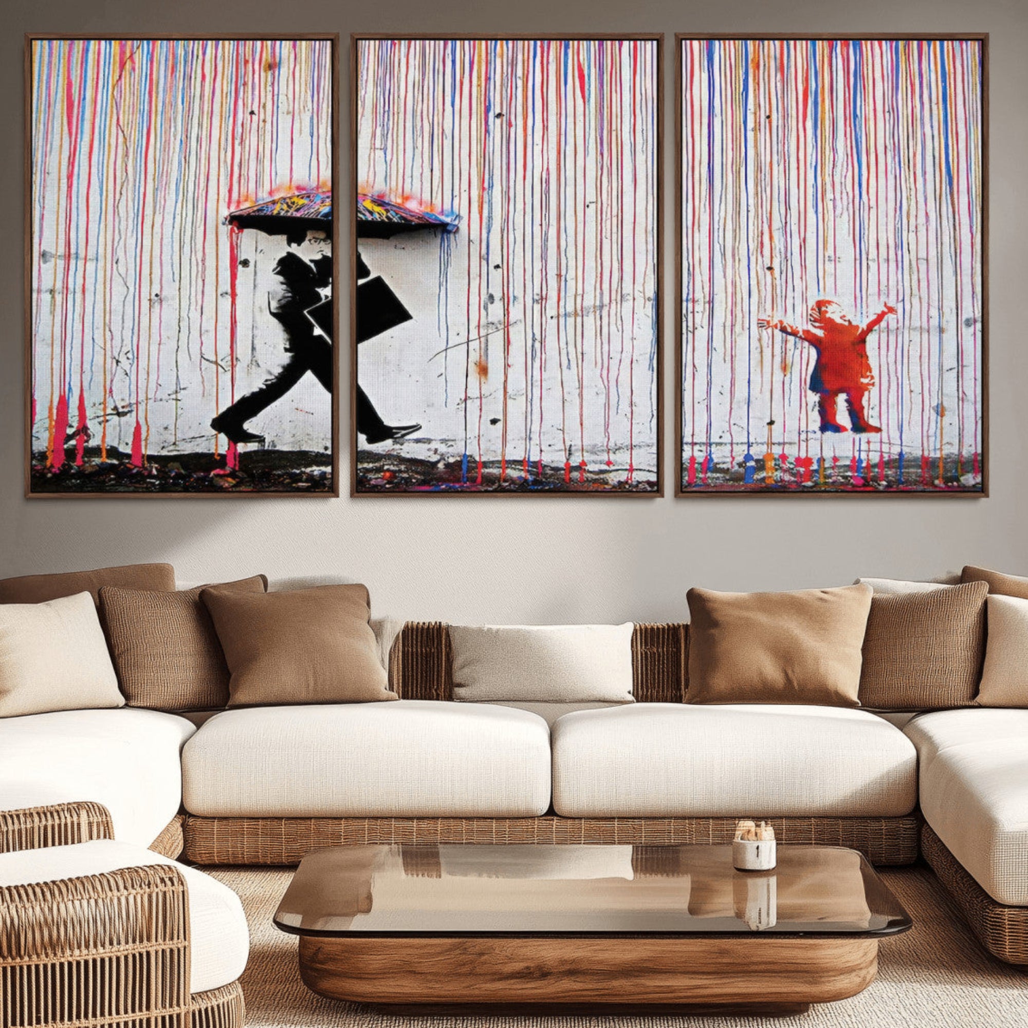 16292-MGV-CV-36X24-Banksy Wall Art Canvas Print, Framed Graffiti Art Picture Print, Banksy Urban Graffiti Perfect Modern Decor Artwork