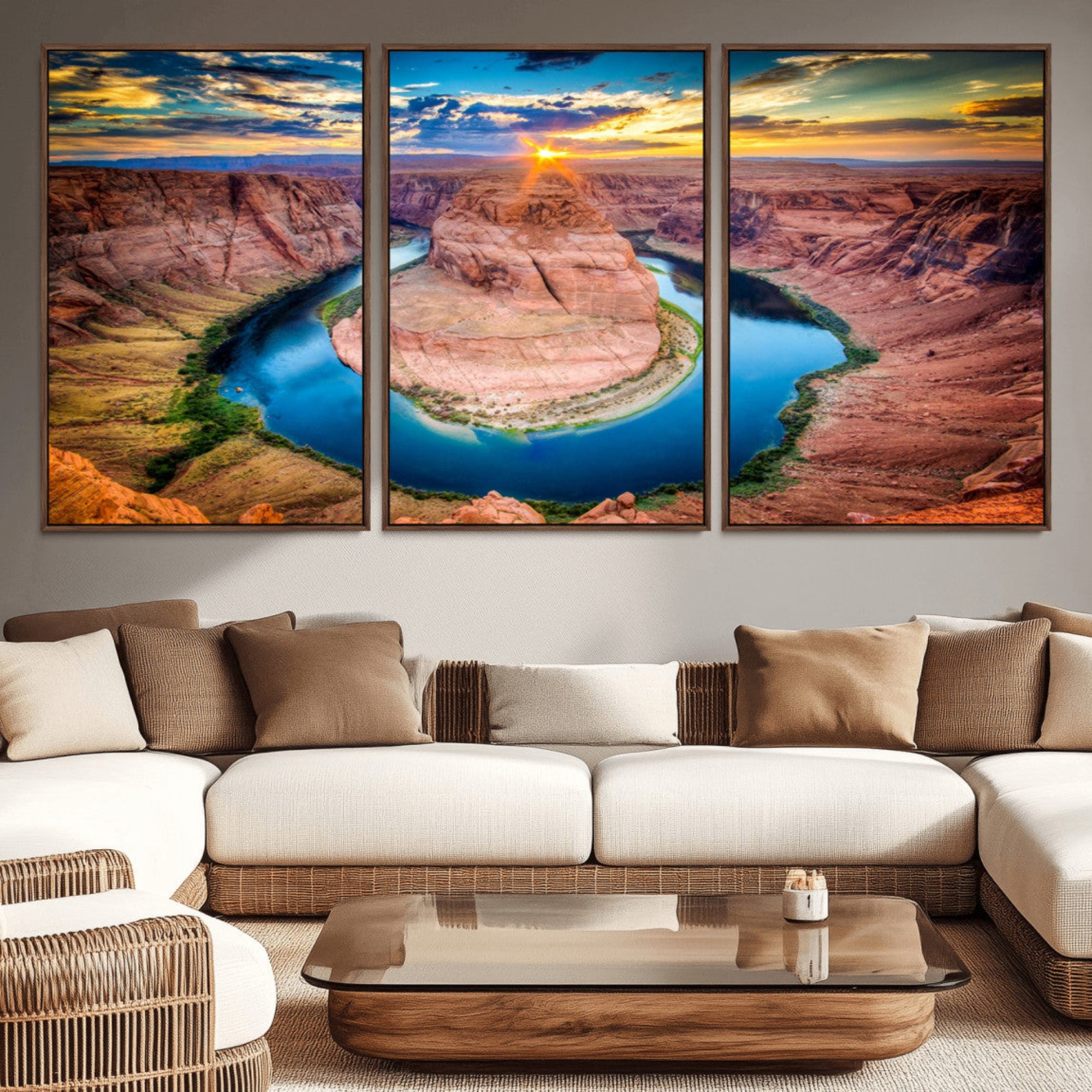80407-MGV-CV-36X24-Sunset on the Horseshoe Bend Grand Canyon, Horseshoe Bend Grand Canyon Canvas Wall Art Print