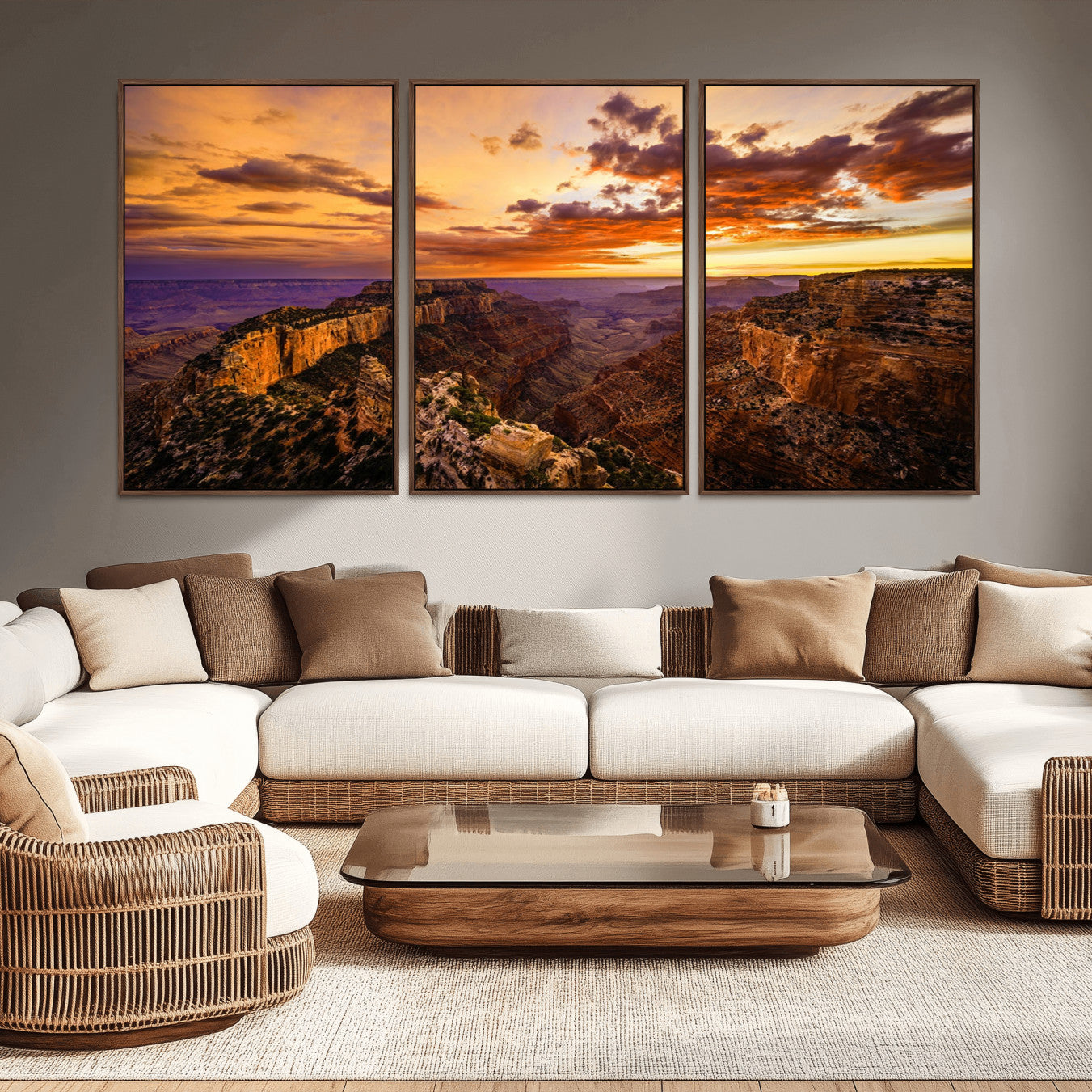 -Mesmerizing Sunset from Grand Canyon Nal Park Wall Art, Grand Canyon Canvas Print