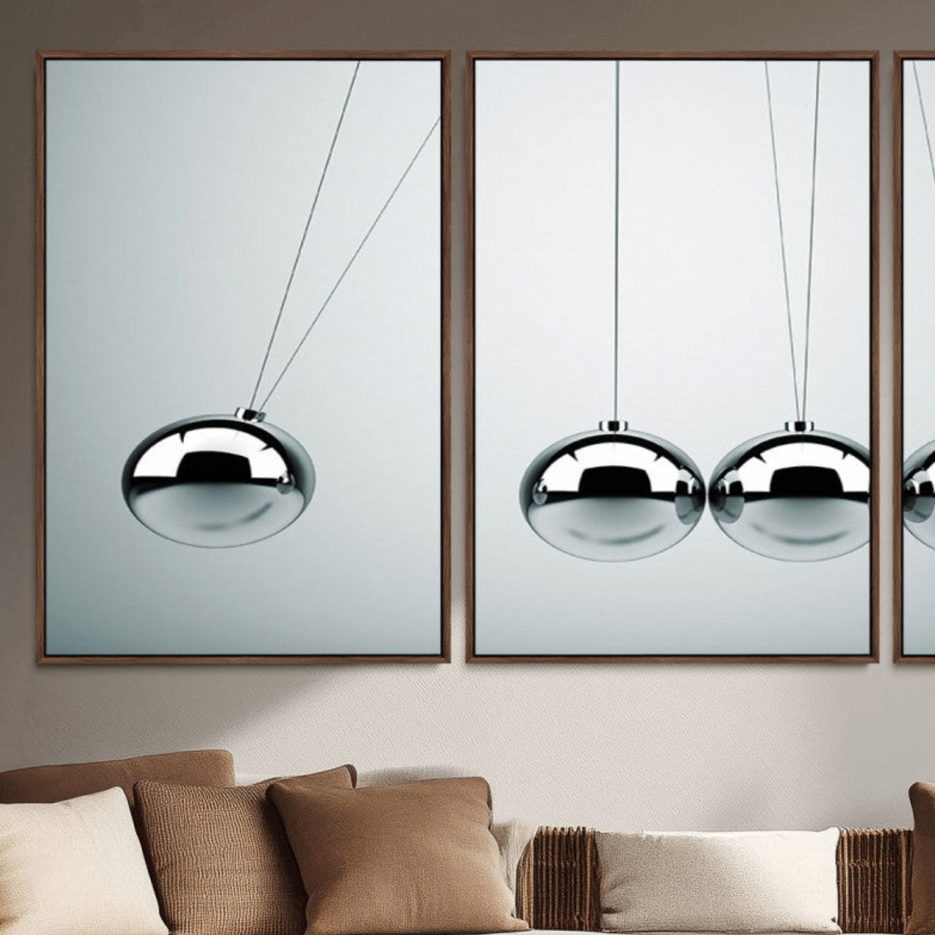 MGV-FC-60X30-3P - Newton's Cradle Wall Art Canvas Print, Framed Newton Cradle Wall Art