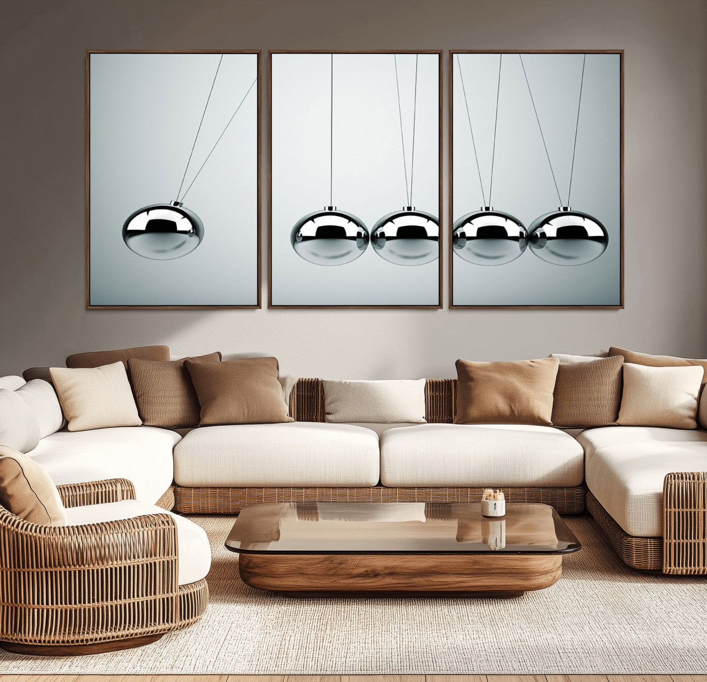 -Newton's Cradle Wall Art Canvas Print, Framed Newton Cradle Wall Art
