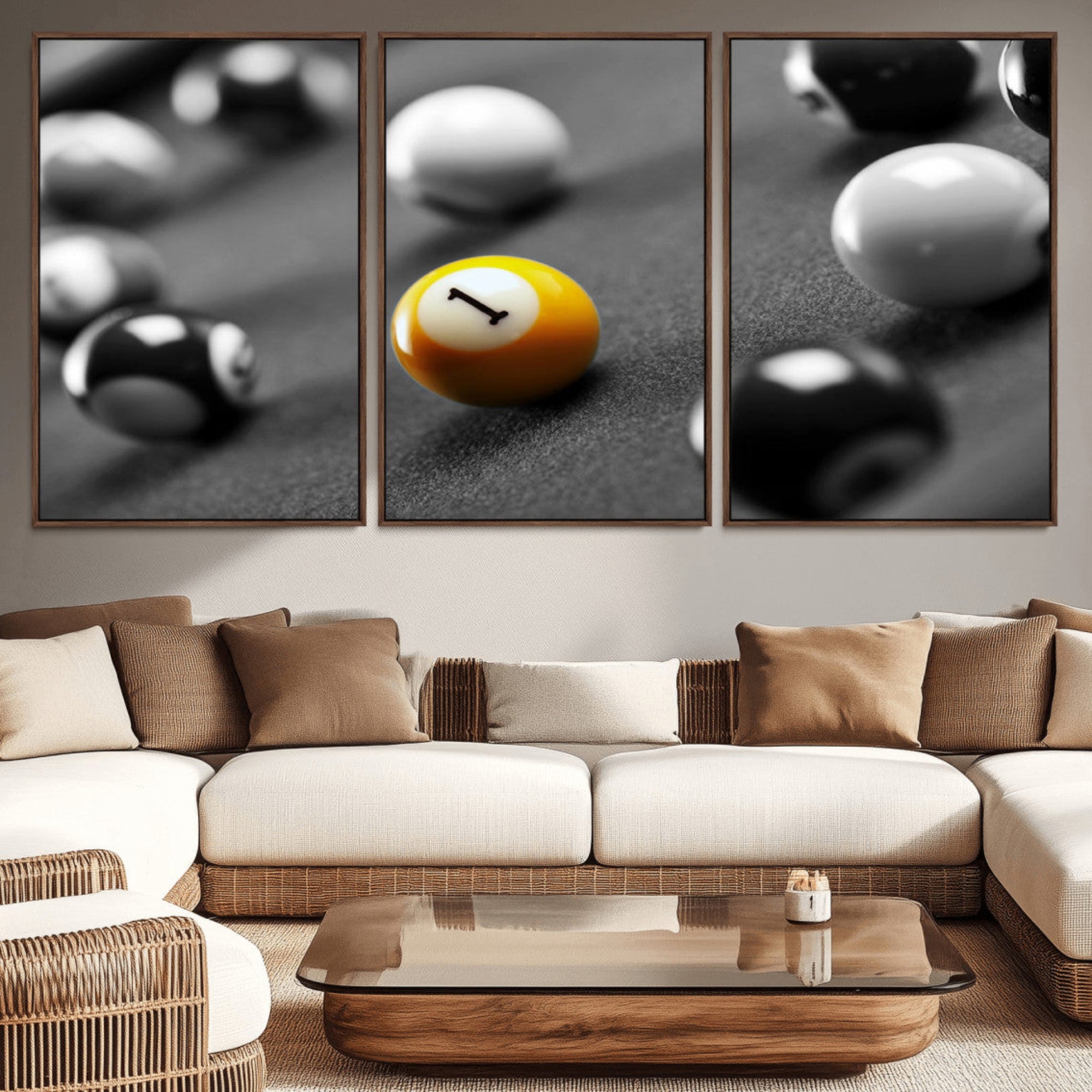 16722-MGV-CV-36X24-Wall Art Pool Table and Balls Canvas Print