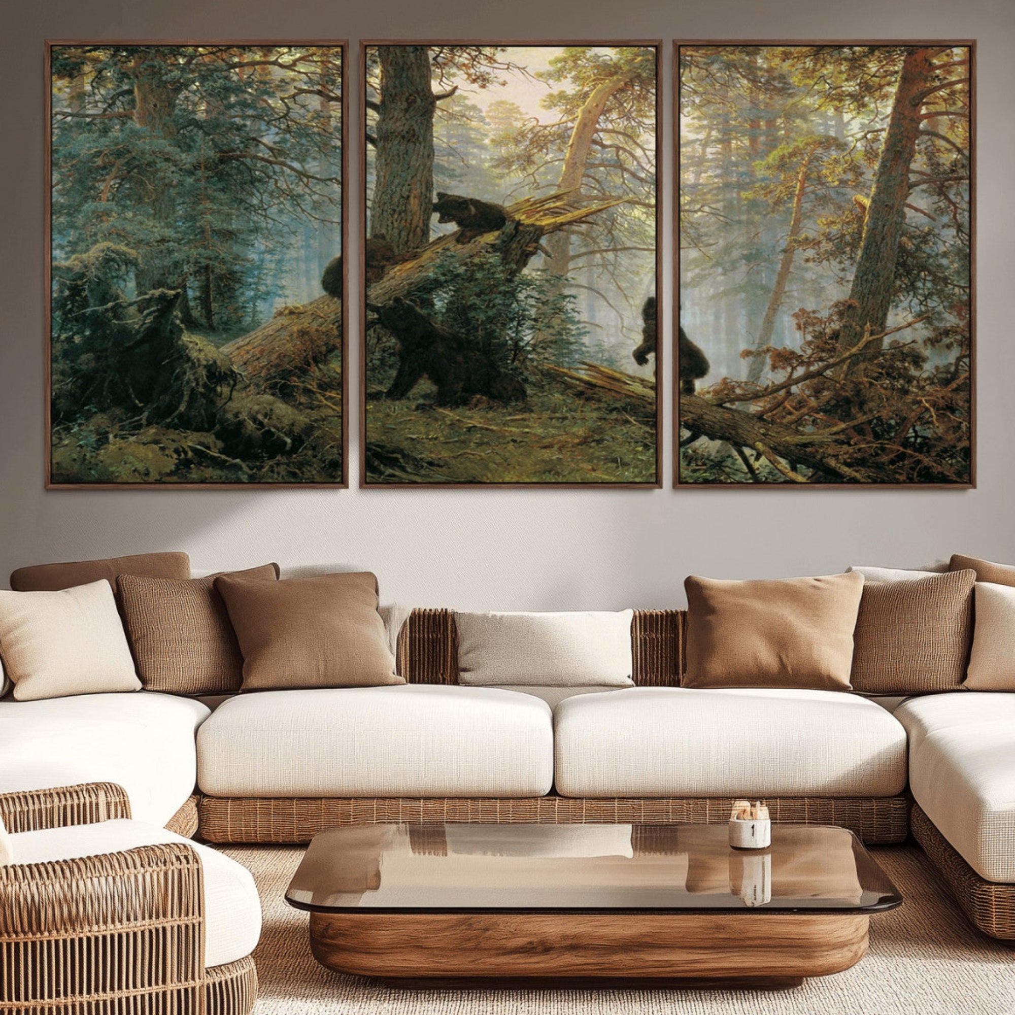 14144-MGV-CV-36X24-Grizzly Bear Cubs Wall Art Canvas Print