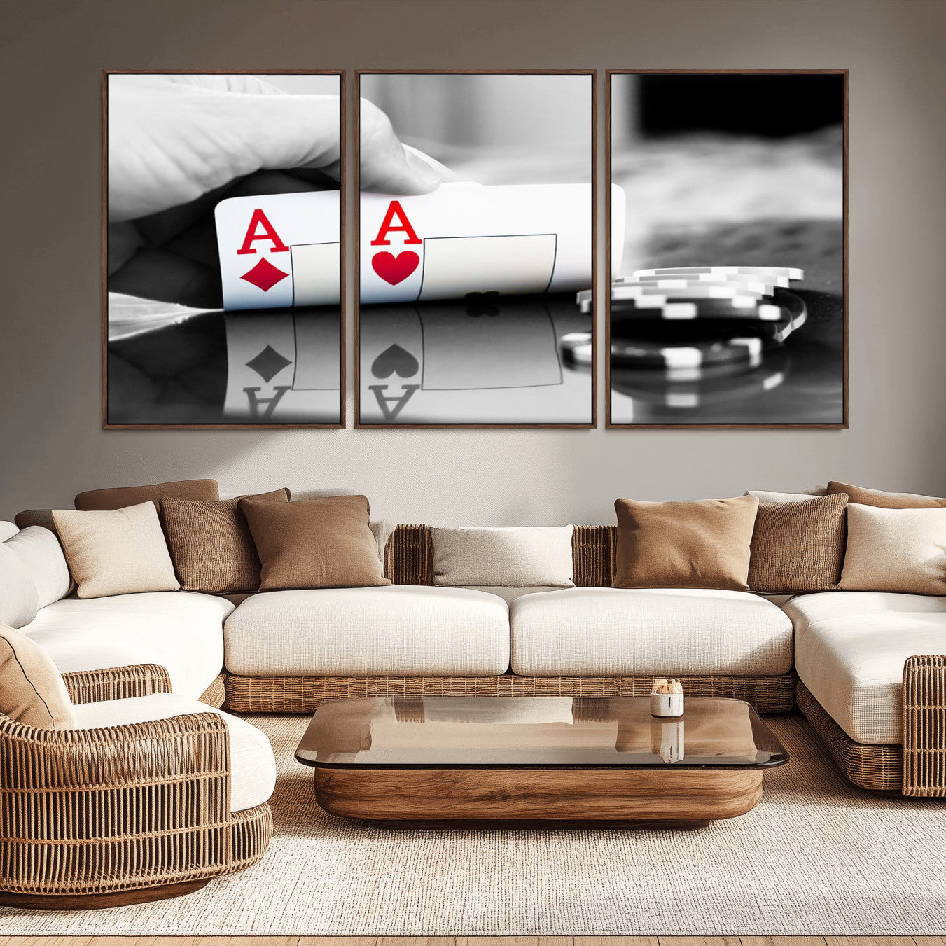 -Aces Poker Art Poker Game Wall Art Canvas Print