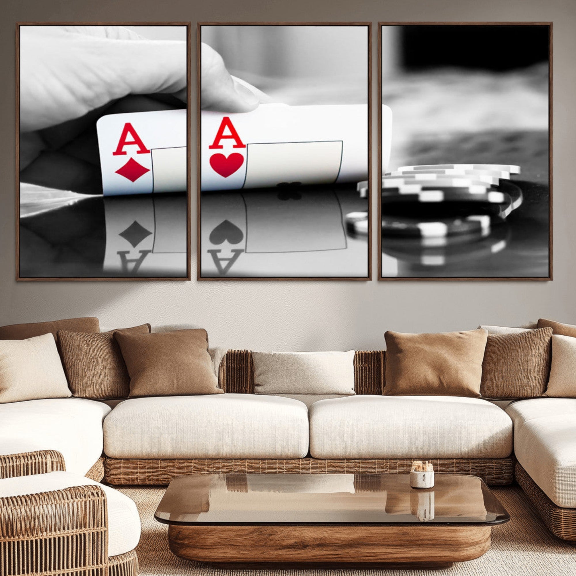 98527-MGV-CV-36X24-Aces Poker Art Poker Game Wall Art Canvas Print