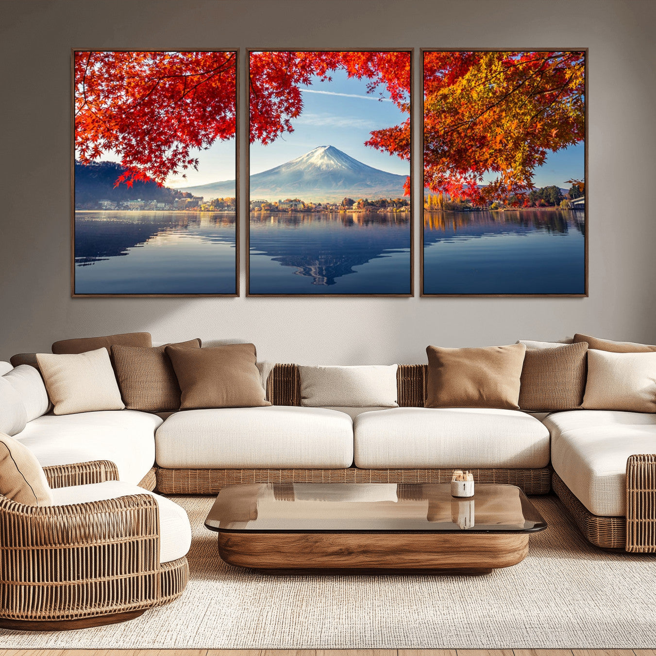 -Mount Fuji Canvas Wall Art Japan Autumn Mountain Canvas Print Wall Art